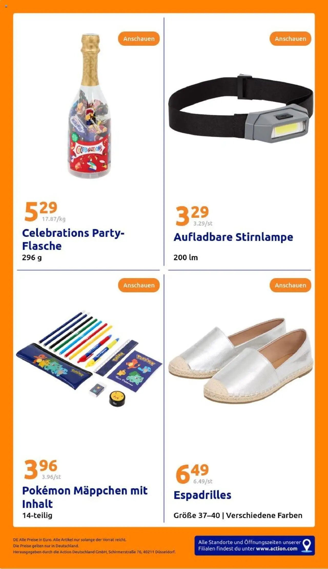 Action Prospekt - gültig ab dem 18.06.2025 | Seite: 32 | Produkte: Stirnlampe, Celebrations, Espadrilles