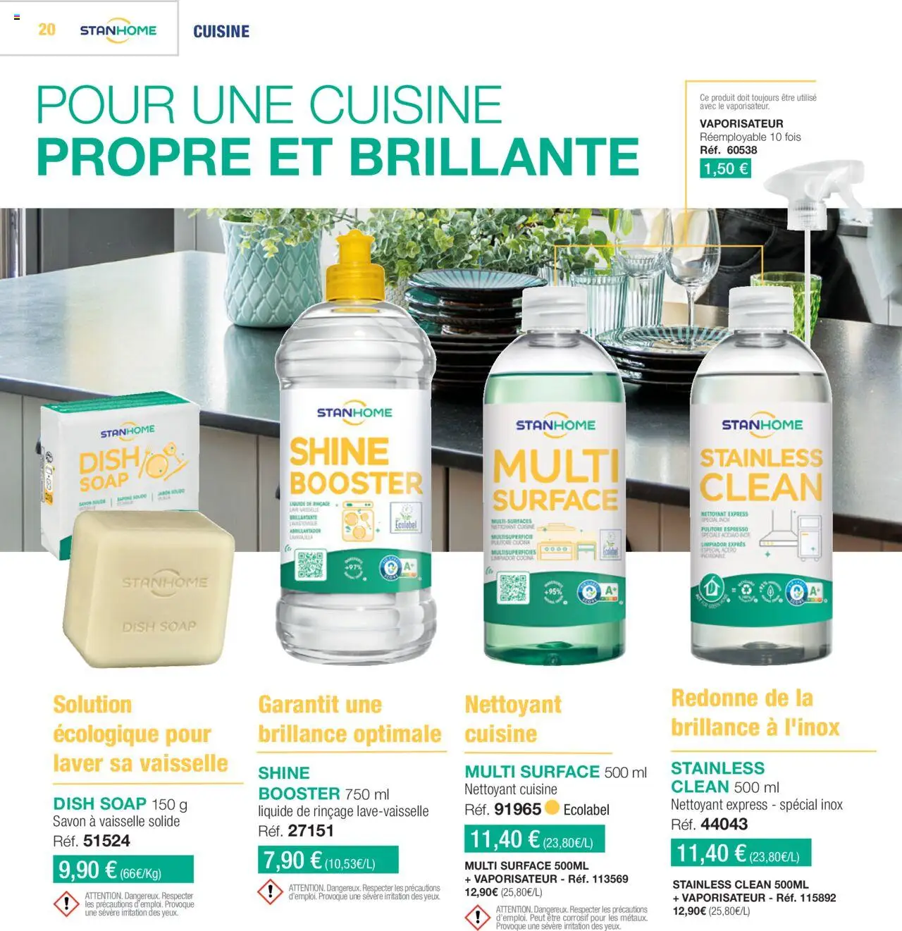  | Page: 20 | Produits: Lave-vaisselle, Savon, Liquide de rinçage lave-vaisselle, Vaporisateur