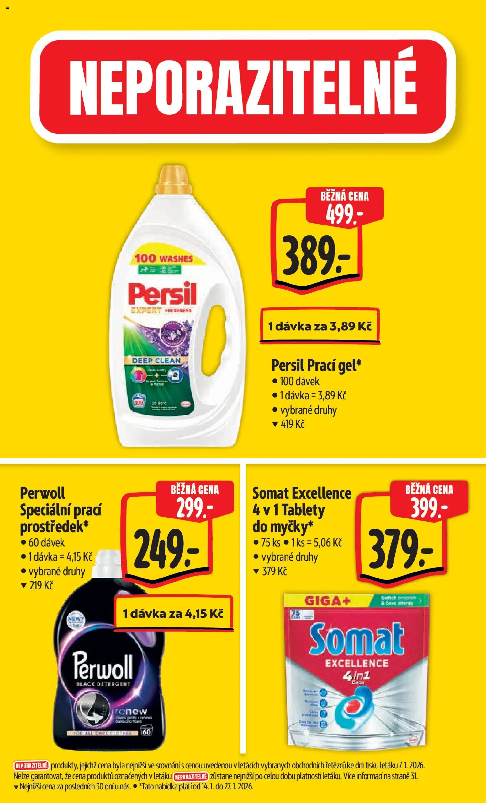 Albert leták - Hypermarket od 14.01.2026 | Strana: 5 | Produkty: Perwoll, Somat, Persil