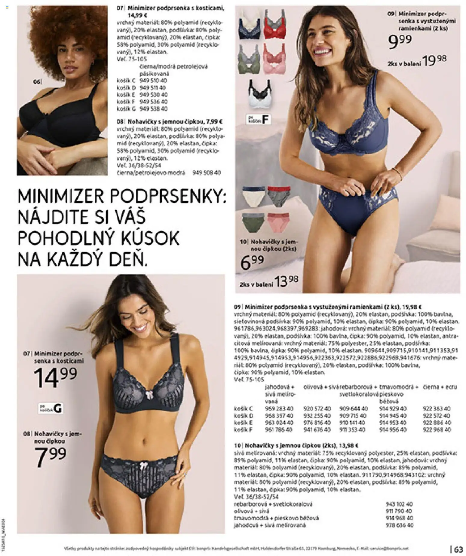 Nové Bonprix akcie – leták je platný od 01.11.2025 | Strana: 65 | Produkty: Nohavičky, Podprsenka