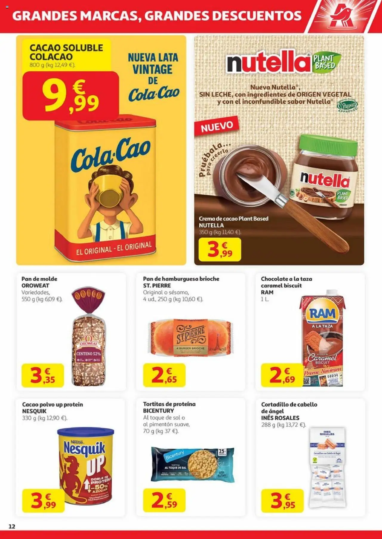 Alcampo - Canarias │ válido desde el 23.10.2025 | Página: 12 | Productos: Pan, Chocolate, Crema de cacao, Cacao soluble