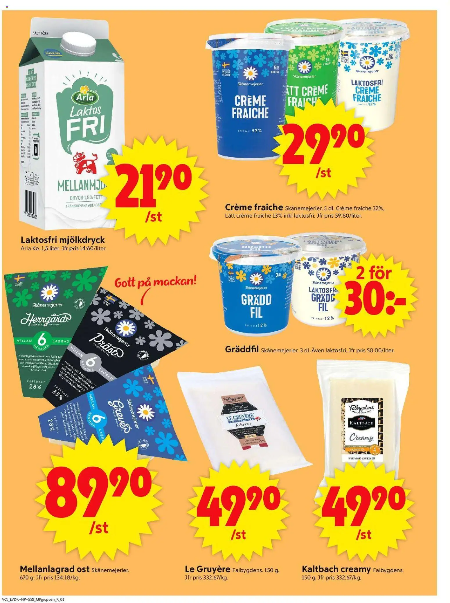 ICA Supermarket reklamblad aktuell från 30.12.2025 | Sida: 10 | Produkter: Creme fraiche, Mjölk, Ost, Gräddfil