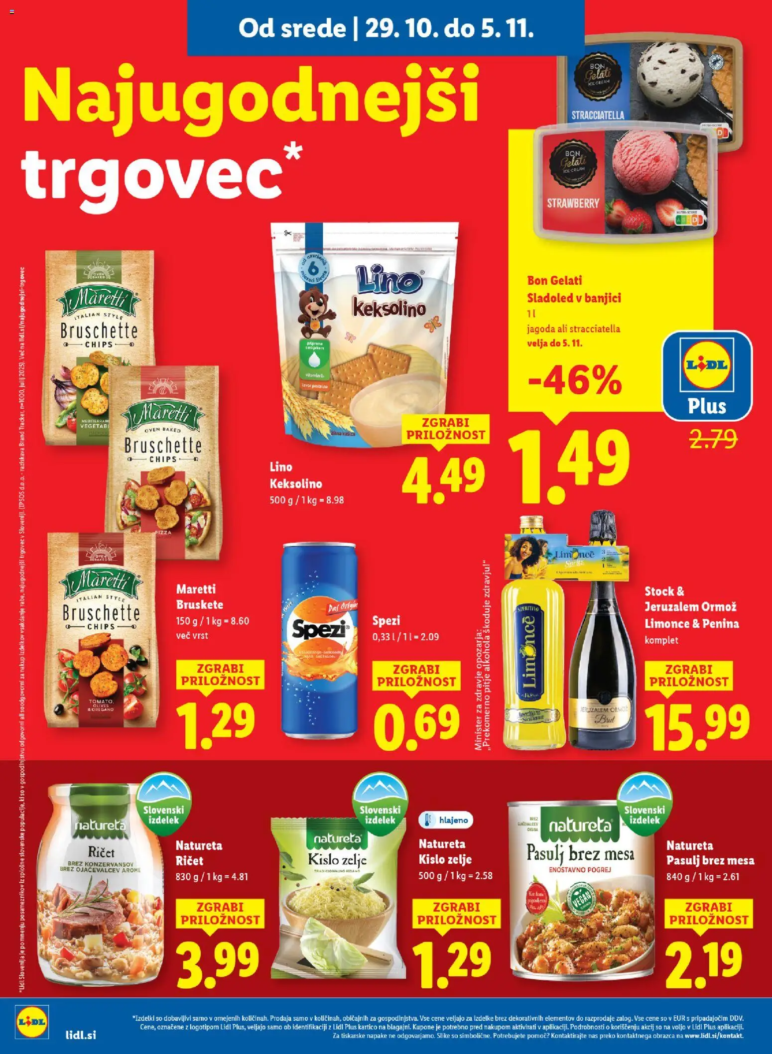 Novi Lidl katalog ponudbe – veljaven od 29.10.2025 | Stran: 8 | Izdelki: Penina, Sladoled, Zelje