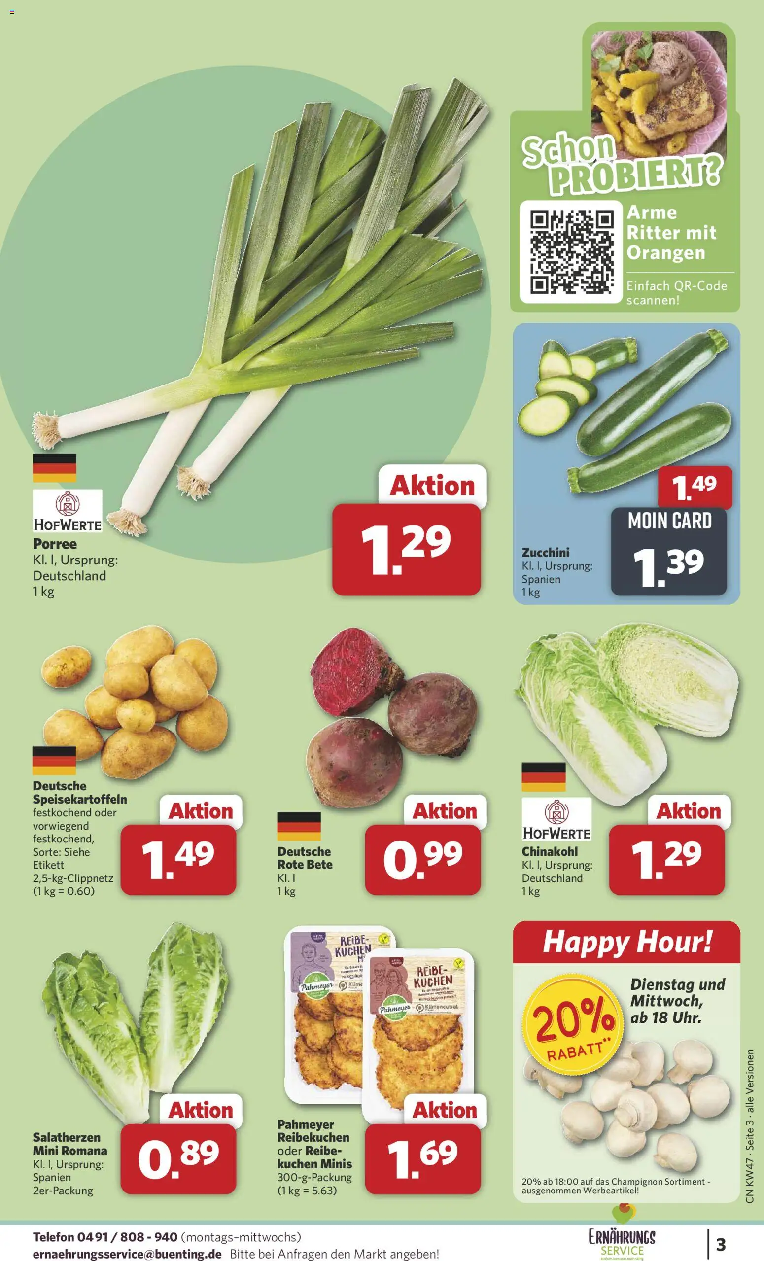 Combi Prospekt 	 – gültig ab 17.11.2025 | Seite: 3 | Produkte: Orangen, Chinakohl, Zucchini, Telefon