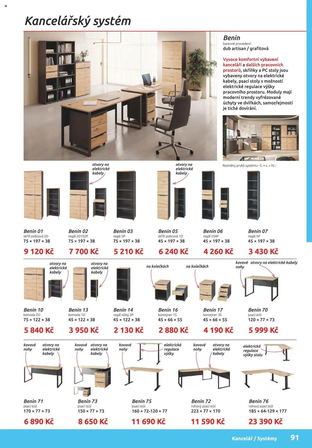 ORFA nábytek katalog 2025-2026 od 01.10.2025 | Strana: 91 | Produkty: PC, Regál, Stůl, Skříň