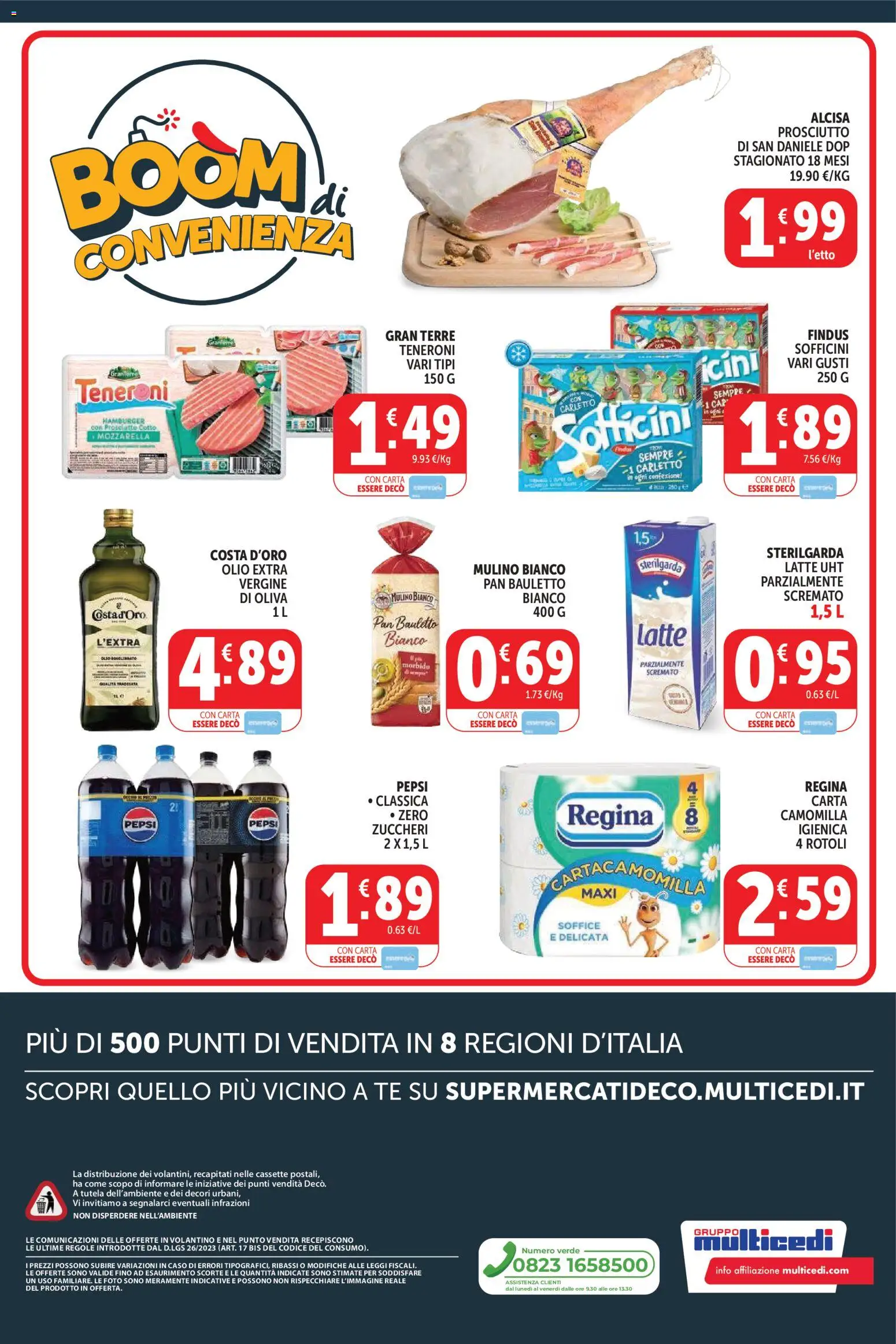 Volantino Decò del 09.04.2026 | Pagina: 12 | Prodotti: Prosciutto Cotto, Olio, Prosciutto, Hamburger