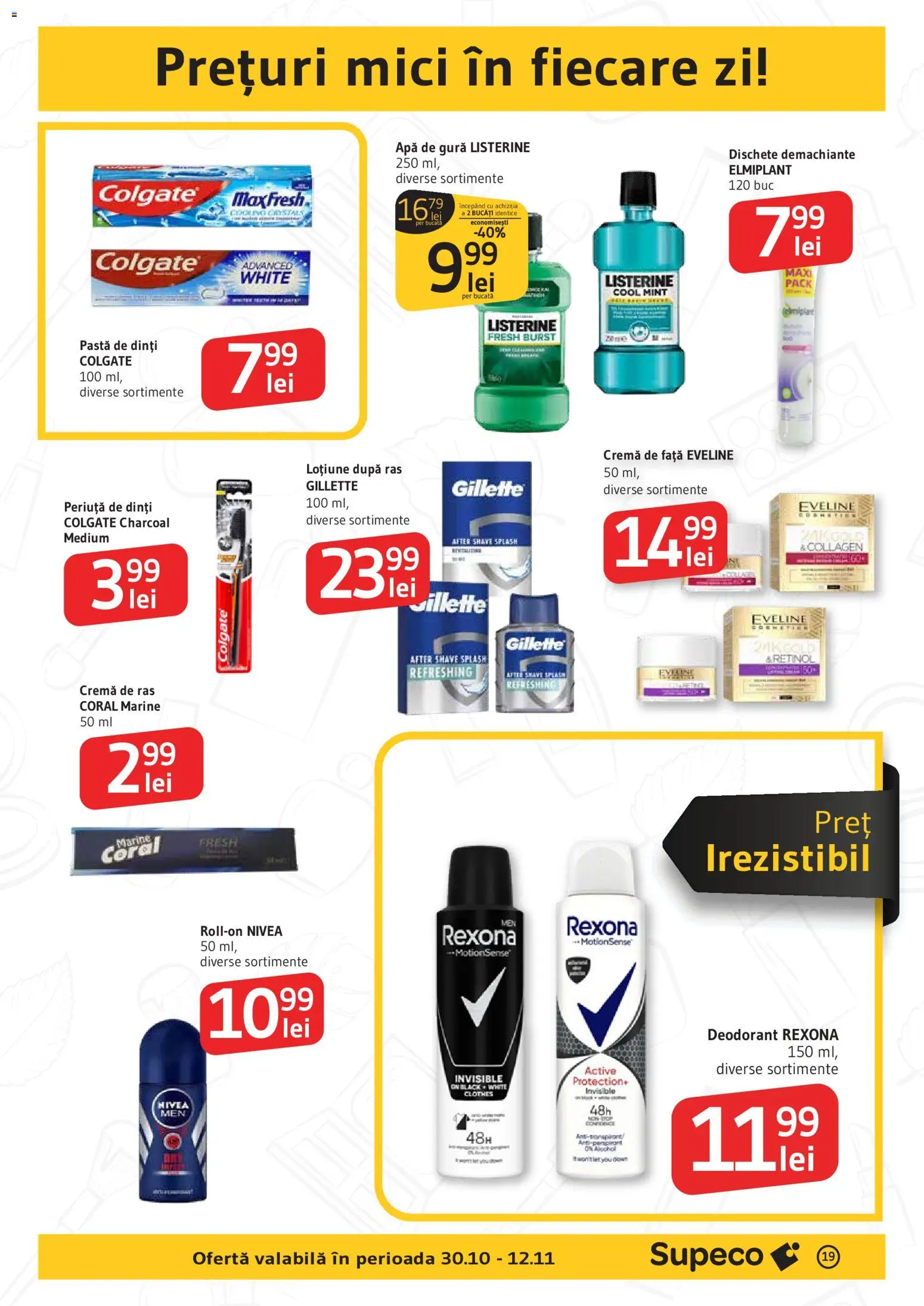 Noul catalog Supeco – valabil de la 29.10.2025 | Pagină: 19 | Produse: After shave, Loțiune după ras, Apă de gură, Apă