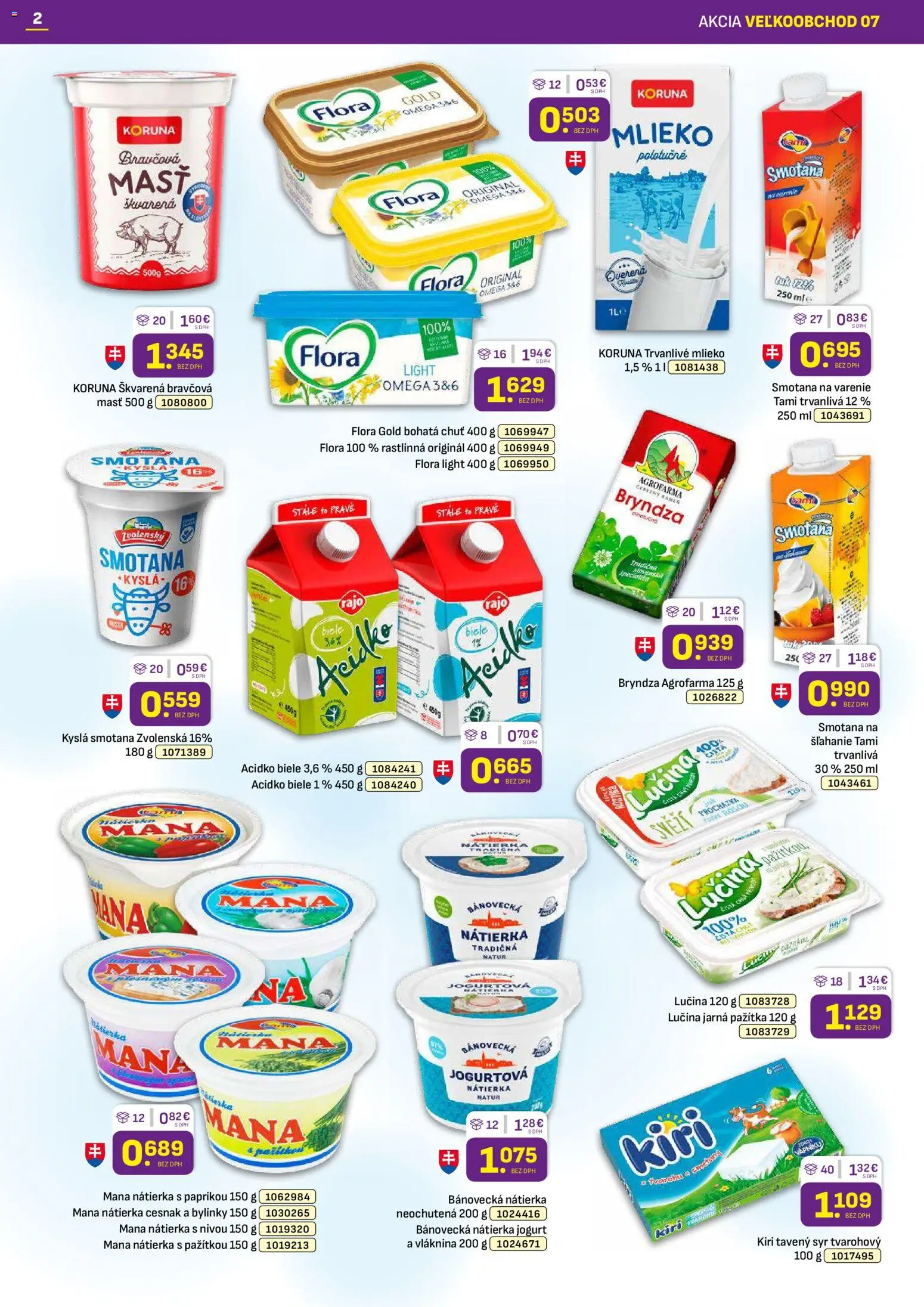 Nové Libex akcie – leták je platný od 07.04.2026 | Strana: 2 | Produkty: Mlieko, Syr, Jogurt, Pažítka