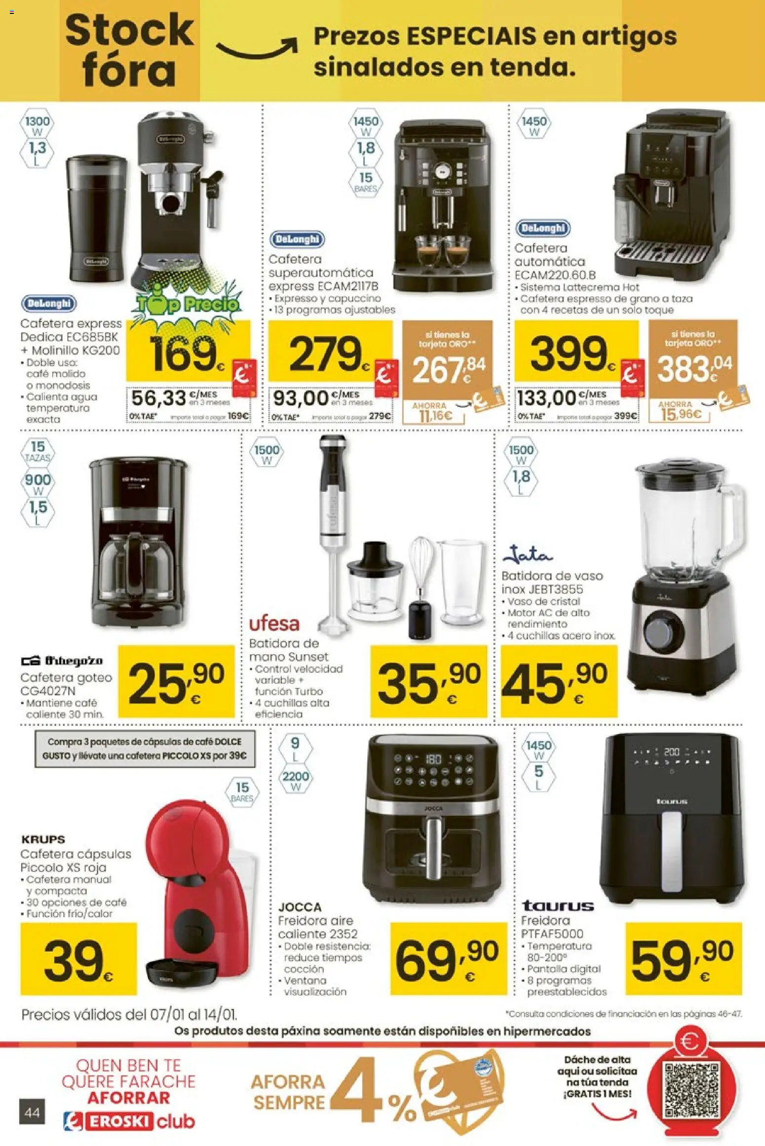Eroski - Para un xaneiro máis lixeiro │ válido desde el 05.01.2026 | Página: 44 | Productos: Té, Cafetera, Batidora, Freidora