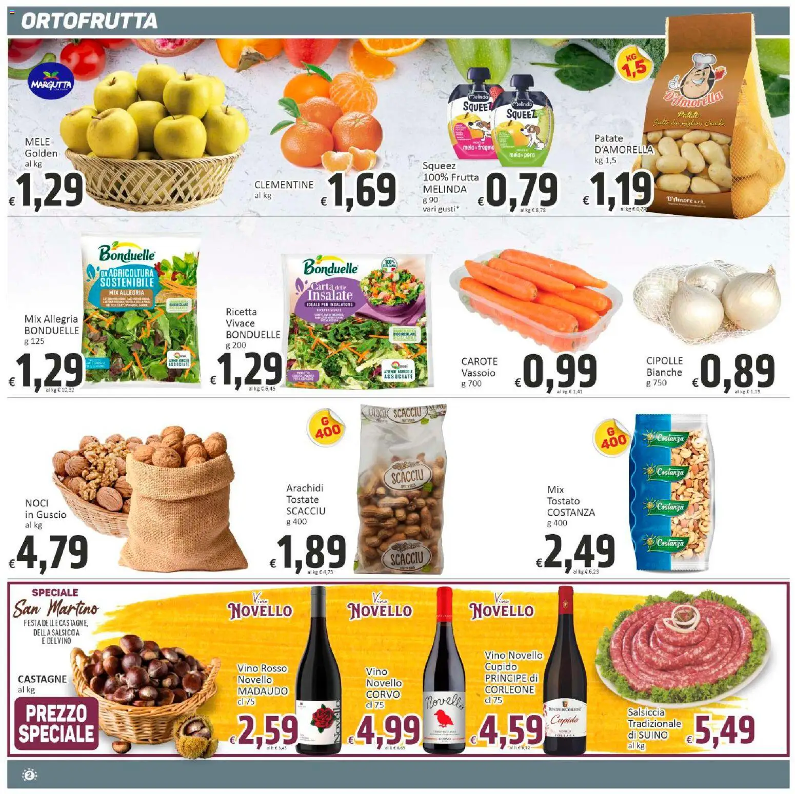 Volantino Paghi Poco del 11.11.2025 | Pagina: 2 | Prodotti: Suino, Salsiccia, Vassoio, Vino rosso