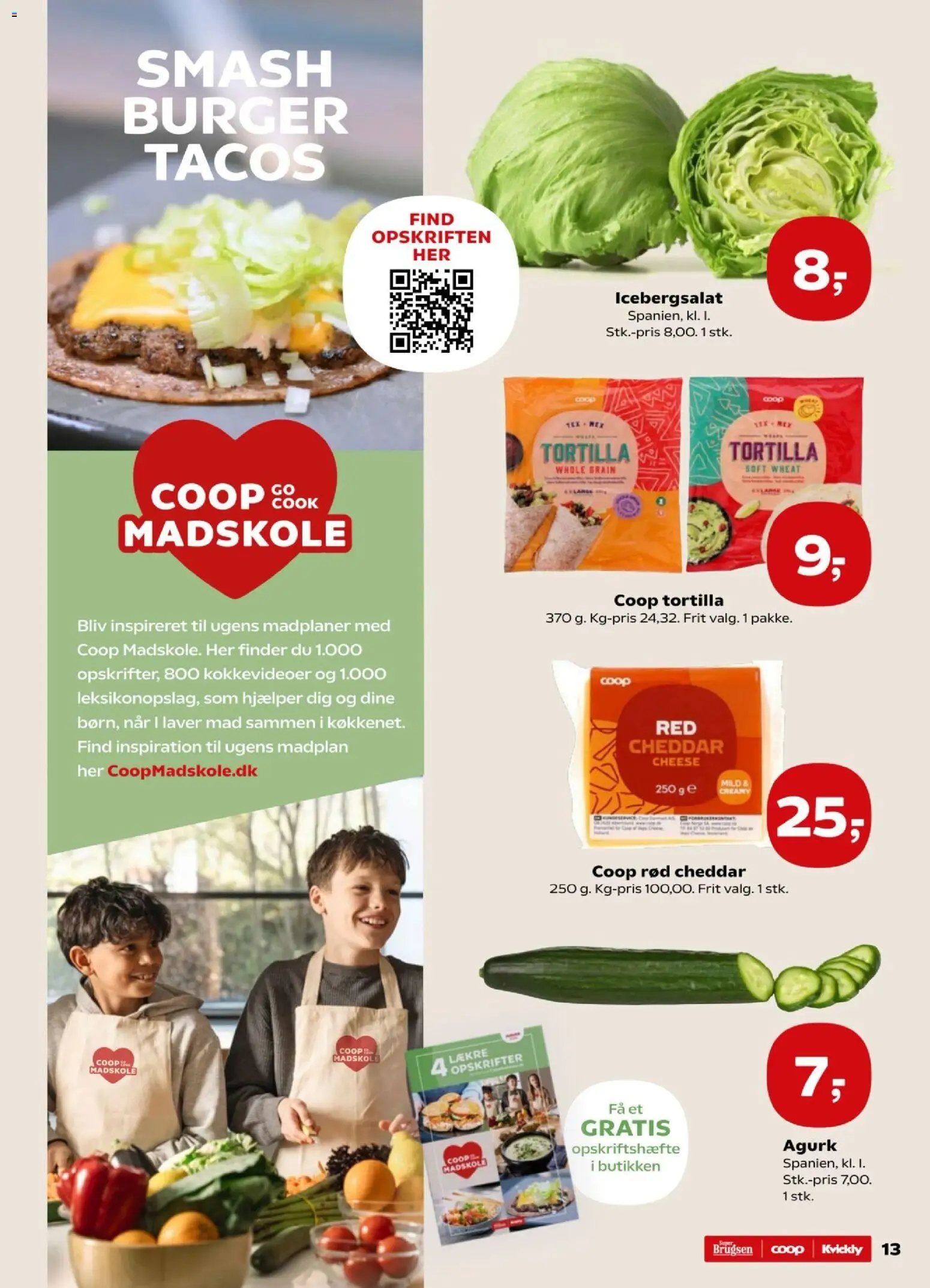 Kvickly tilbudsavis – gyldig fra 23.01.2026 | Side: 13 | Produkter: Cheddar, Søm, Icebergsalat