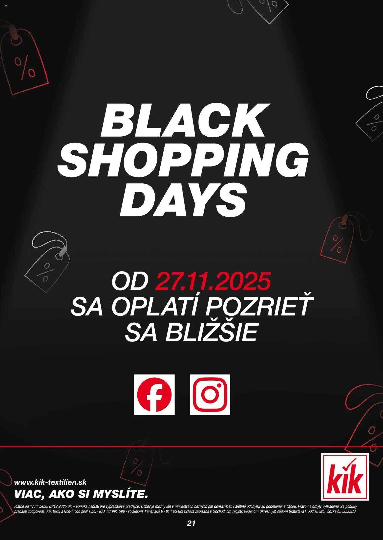 Nové Kik akcie – leták je platný od 17.11.2025 | Strana: 21