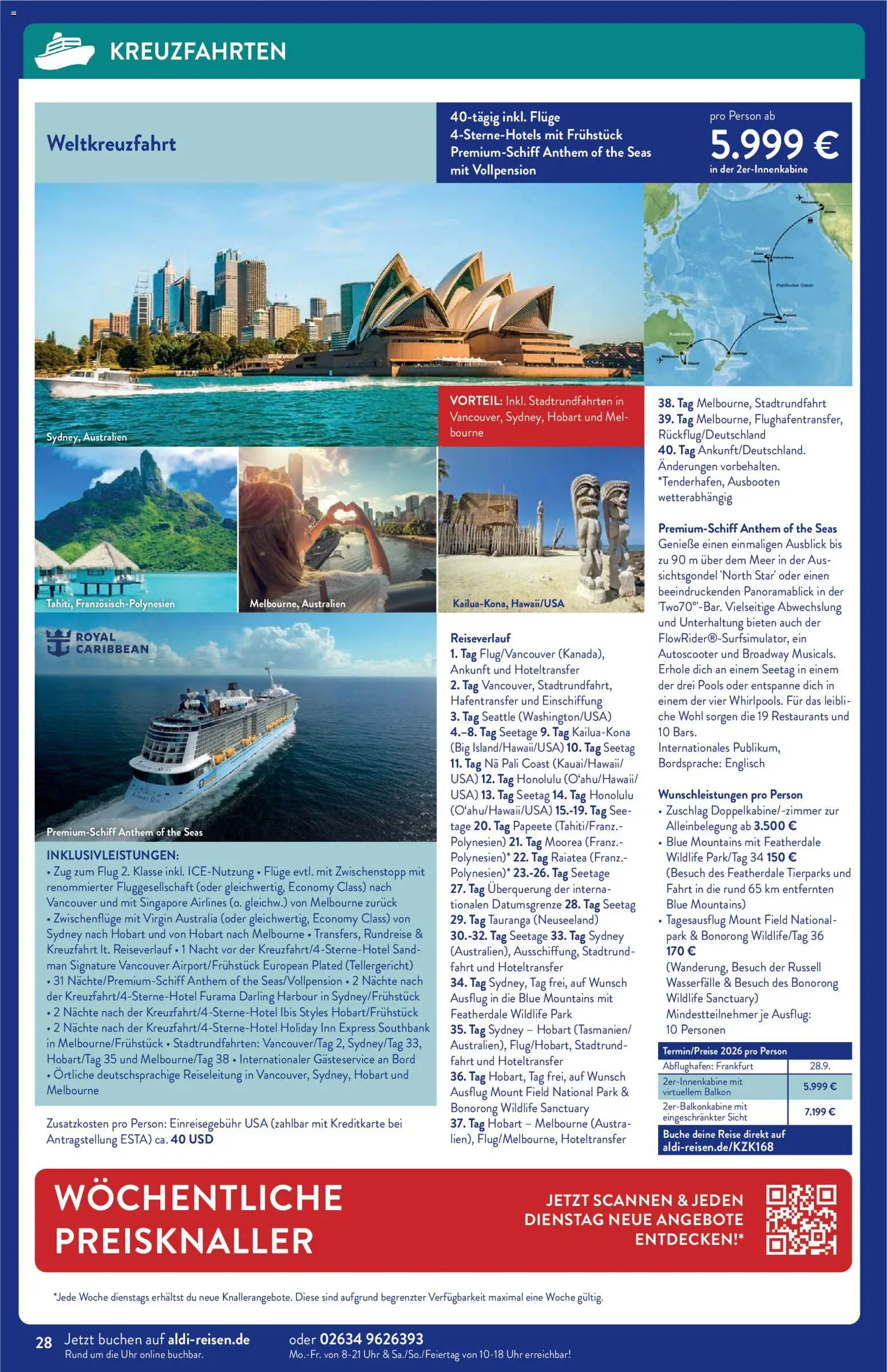 Aldi Reisen  Reisemagazin – gültig ab 01.03.2026 | Seite: 28 | Produkte: Uhr