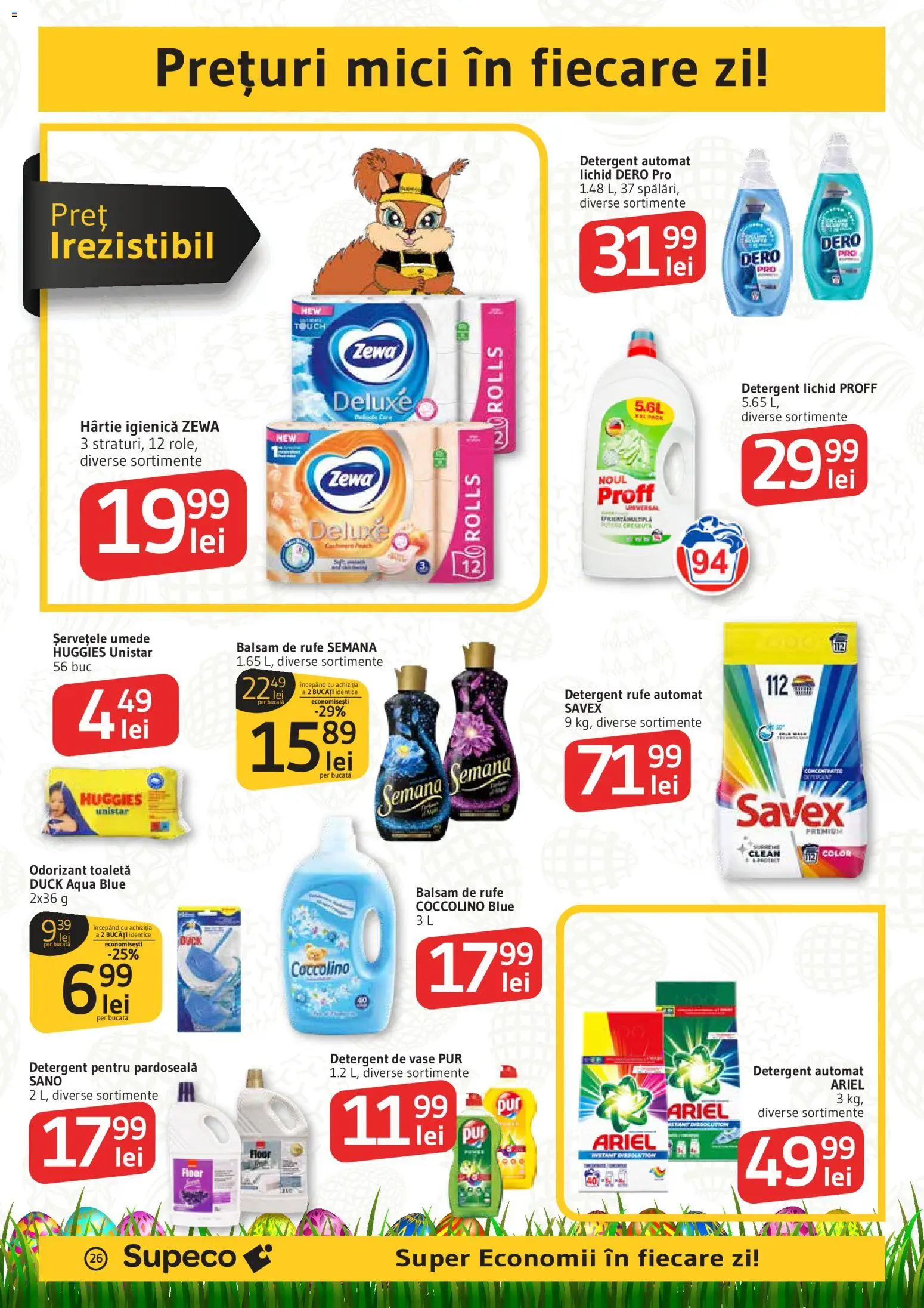 Noul catalog Supeco – valabil de la 02.04.2026 | Pagină: 26 | Produse: Detergent de vase, Mici, Pardoseală, Balsam de rufe