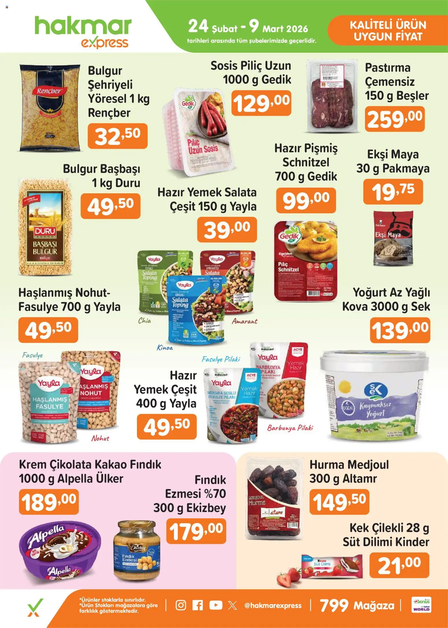 Hakmar Express Salı Aktüel Ürünler - 24.02.2026 tarihinden itibaren geçerlidir | Sayfa: 1 | Ürünler: Pilaki, Süt, Çikolata, Salata