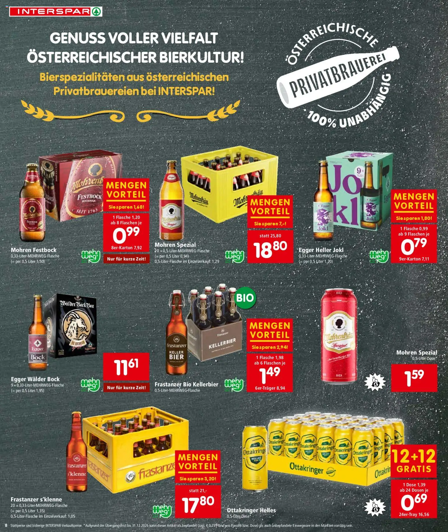 Interspar Flugblatt - Vorarlberg gültig ab 27.11.2025 | Seite: 9 | Produkte: Bier