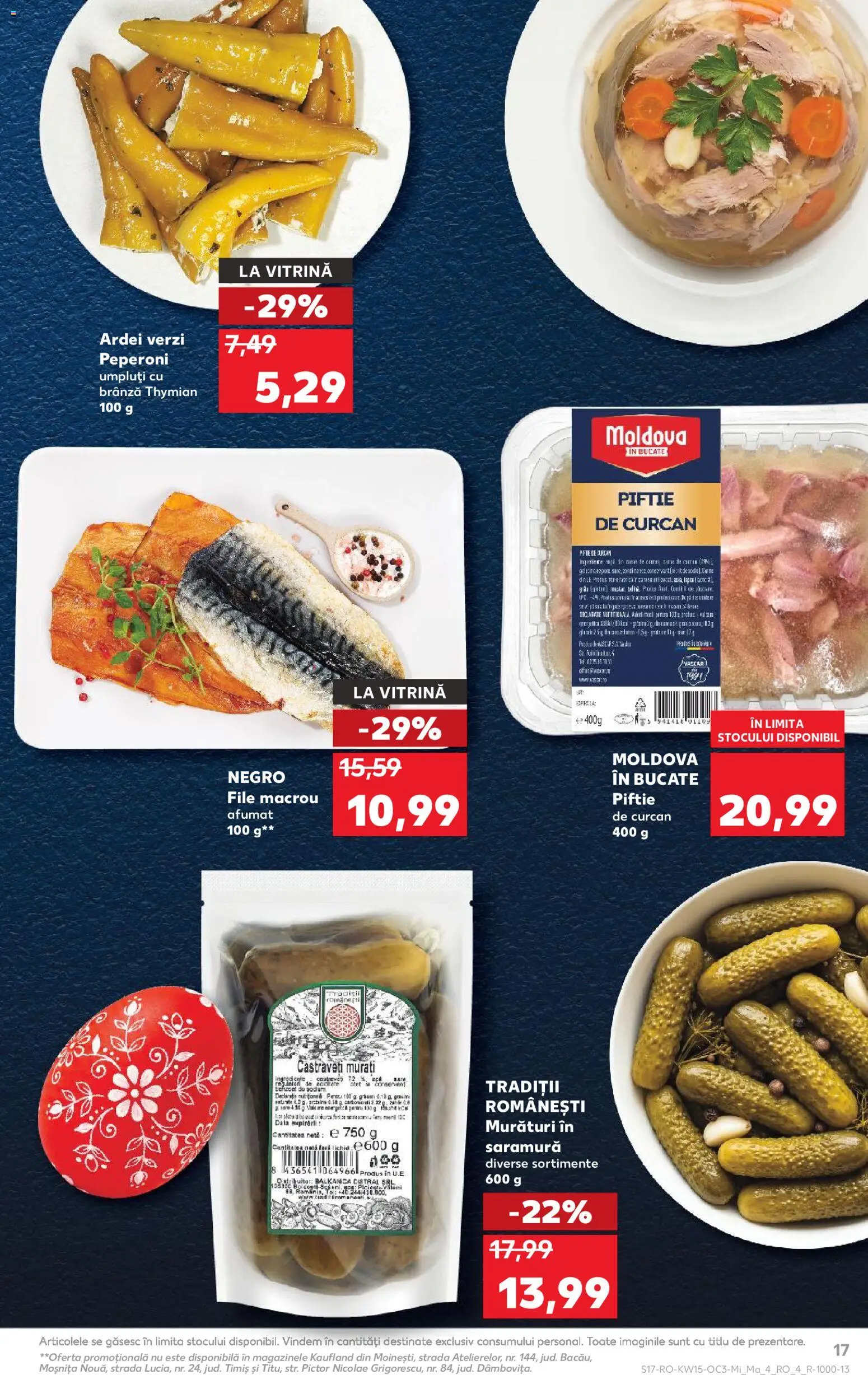 Noul catalog Kaufland – valabil de la 08.04.2026 | Pagină: 17 | Produse: Vitrină, Ardei, Brânză, Oțet