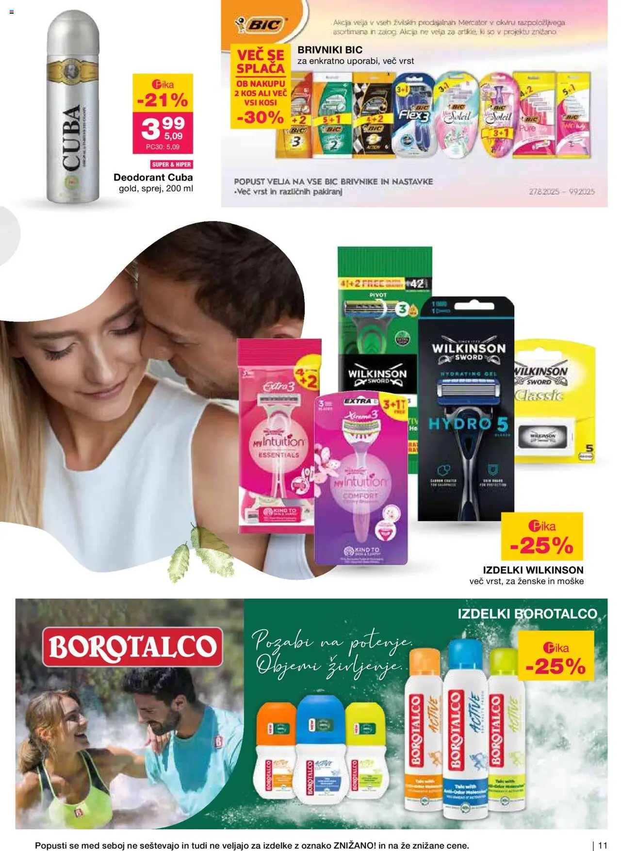 Mercator katalog nega za vso družino │ velja od 27.08.2025 | Stran: 11 | Izdelki: Kos, Deodorant