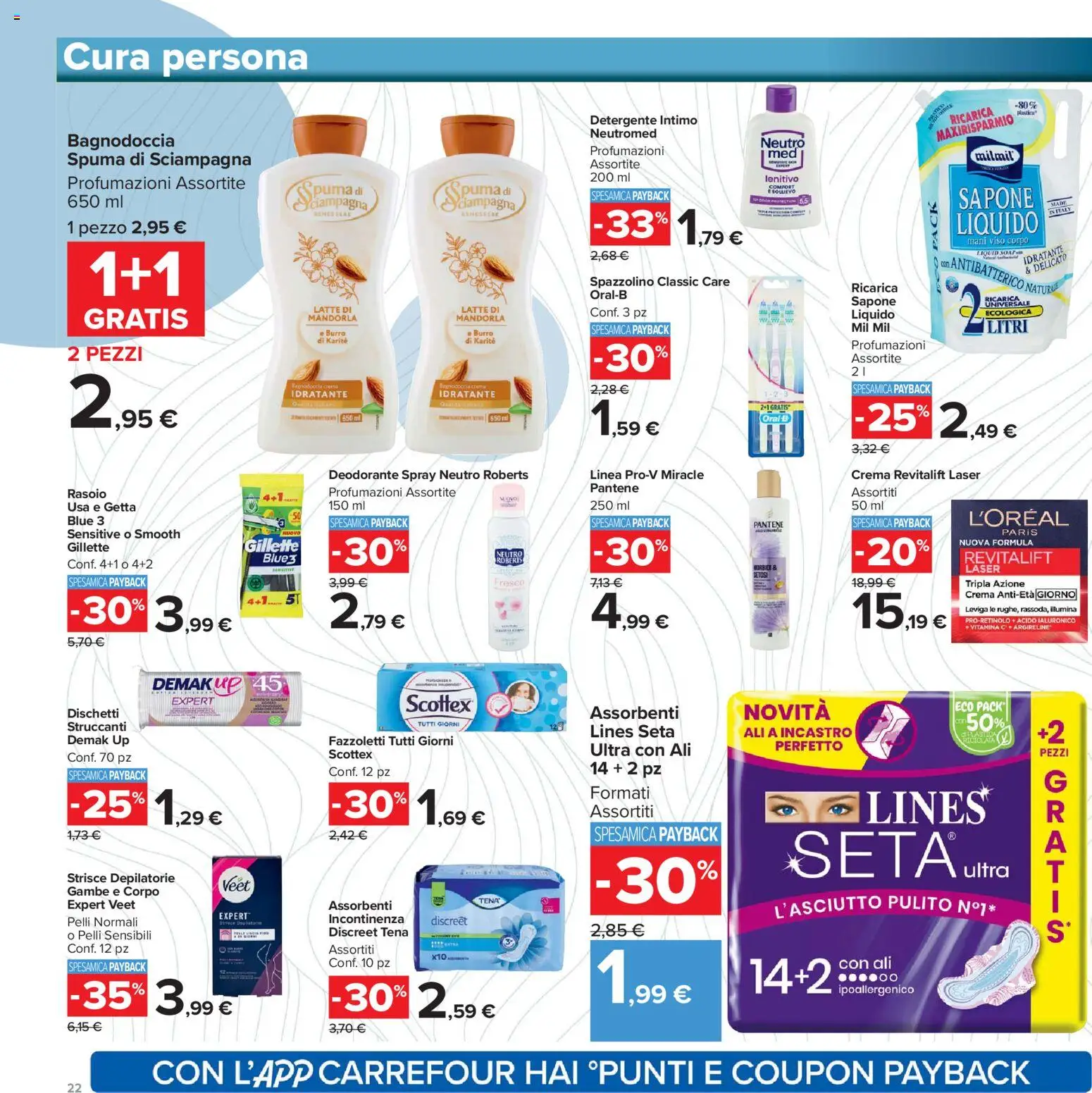 Volantino Carrefour del 02.12.2025 | Pagina: 22 | Prodotti: Deodorante, Spazzolino, Latte, Burro
