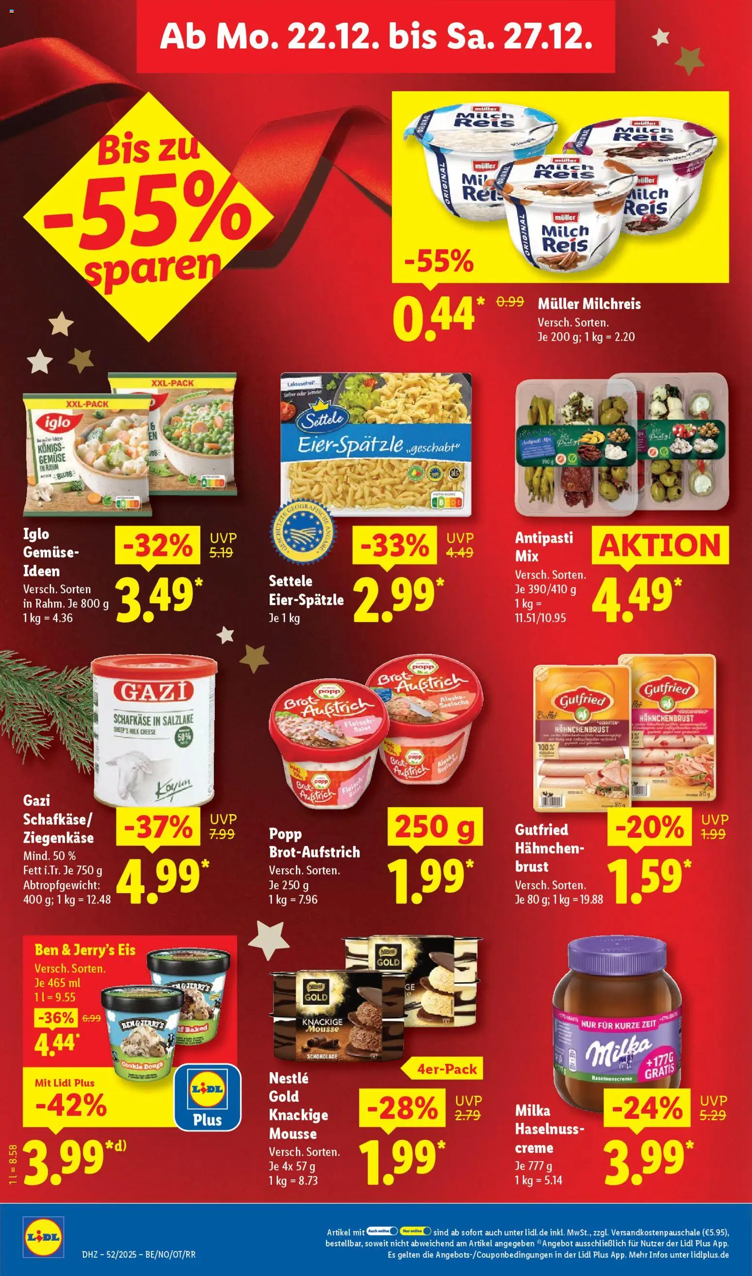 Lidl Prospekt Solingen – gültig ab 22.12.2025 | Seite: 16 | Produkte: Milch, Creme, Brot, Eis