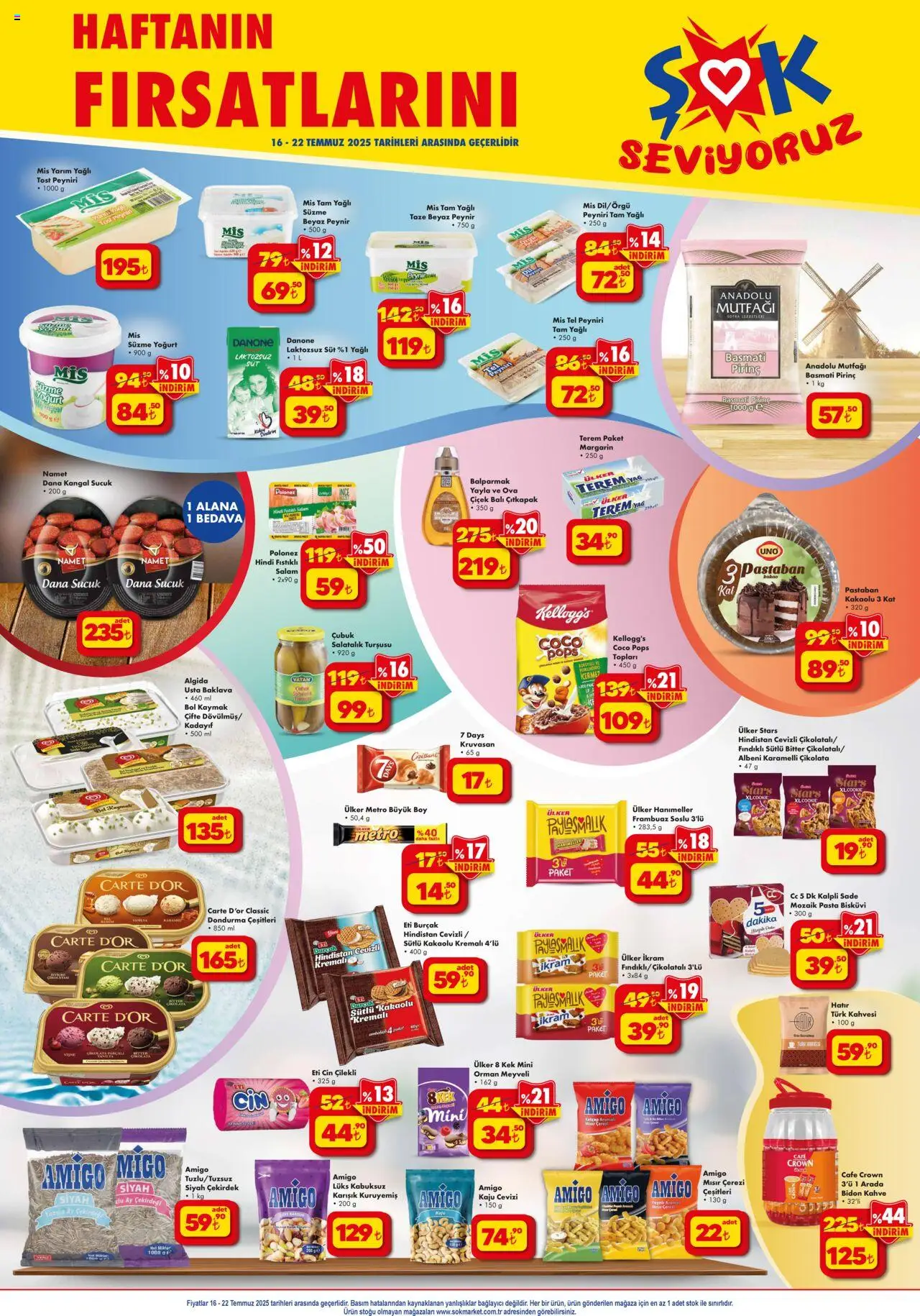 Şok Market Katalog - 16.07.2025 tarihinden itibaren geçerlidir | Sayfa: 1 | Ürünler: Peynir, Kahve, Salatalık, Dondurma
