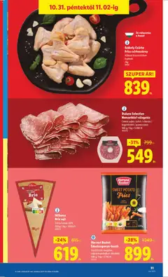 Milbona Brie sajt, Zsírtartalom: 60% 200 g; 1 kg = 3095 Ft - amely érvényes a következő dátumtól: 30.10.2025 | Oldal: 31