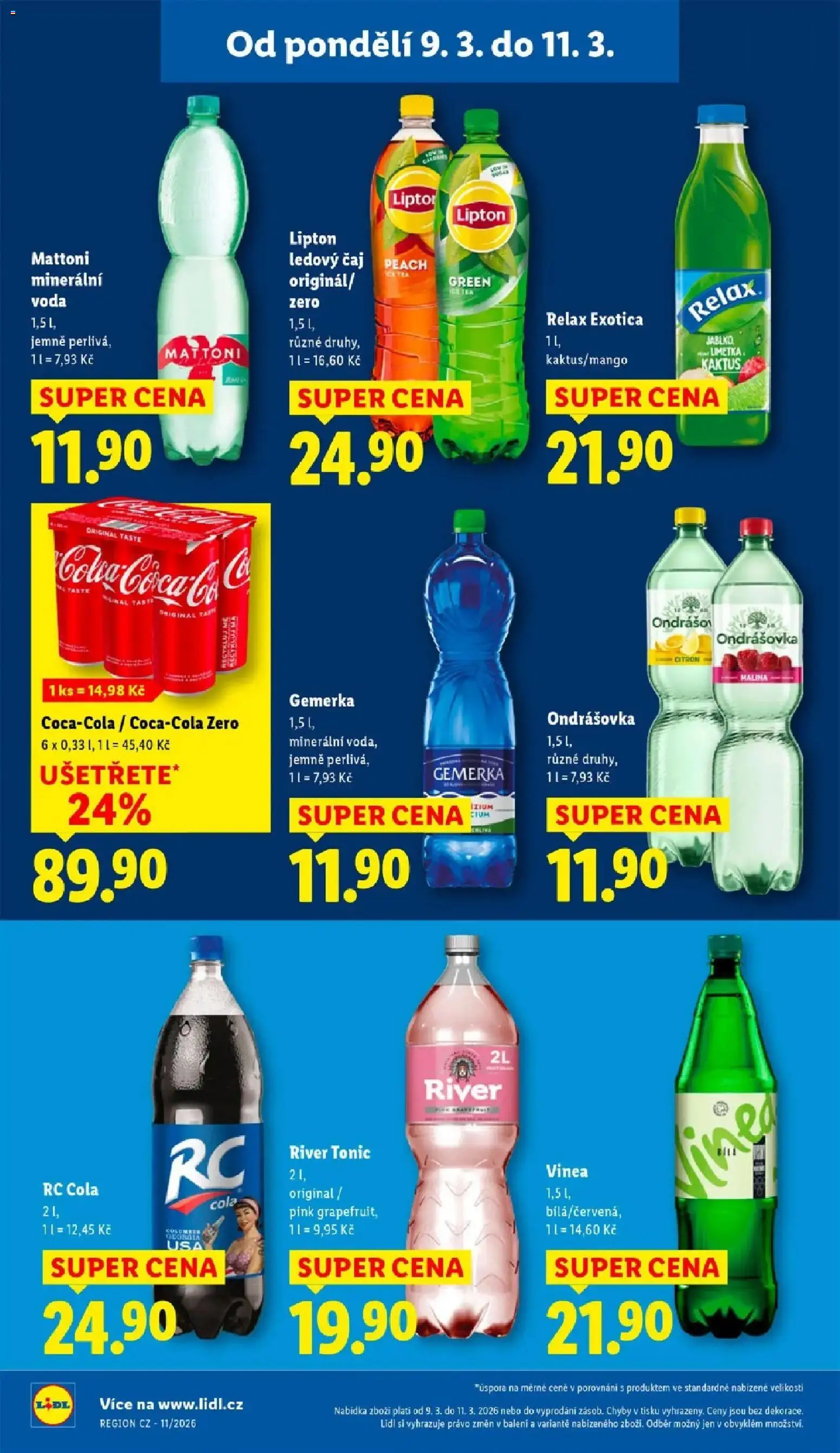 Lidl aktuální leták od 09.03.2026 | Strana: 24 | Produkty: Mattoni, Voda, Minerální voda, RC Cola