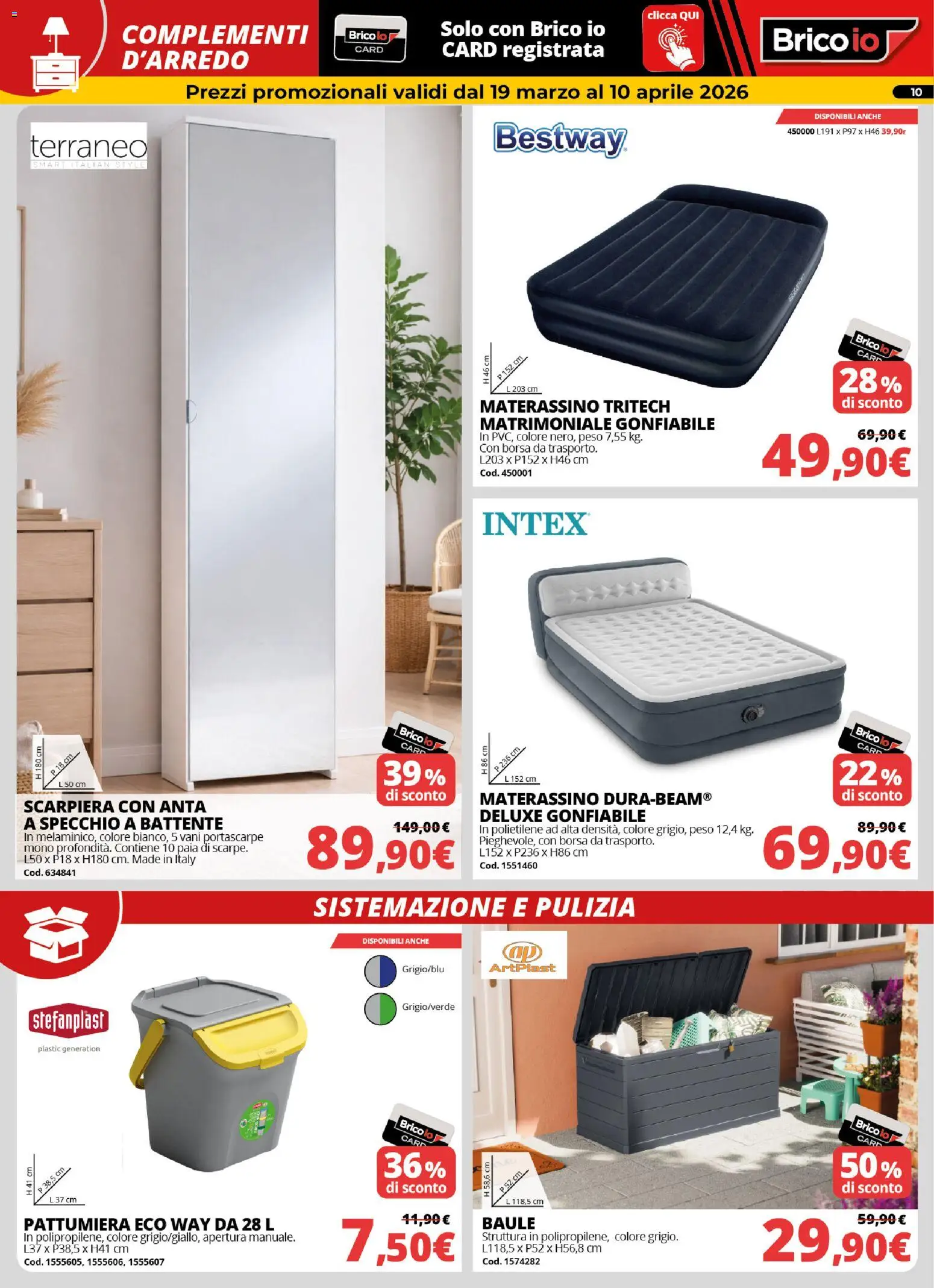 Volantino Brico io del 19.03.2026 | Pagina: 10 | Prodotti: Baule, Borsa, Scarpiera, Specchio