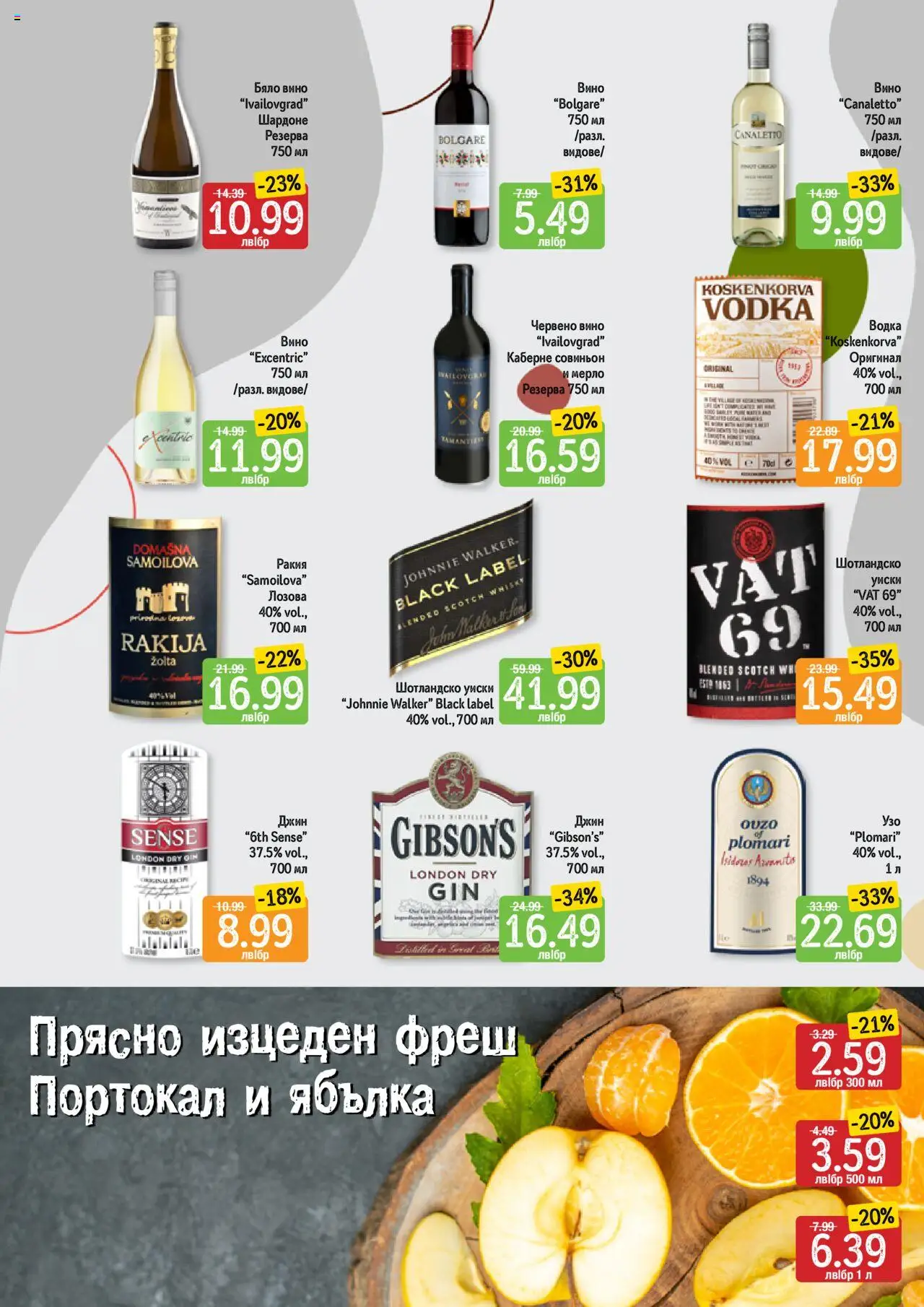  | Страница: 7 | Продукти: Джин, Уиски, Бяло вино, Ракия