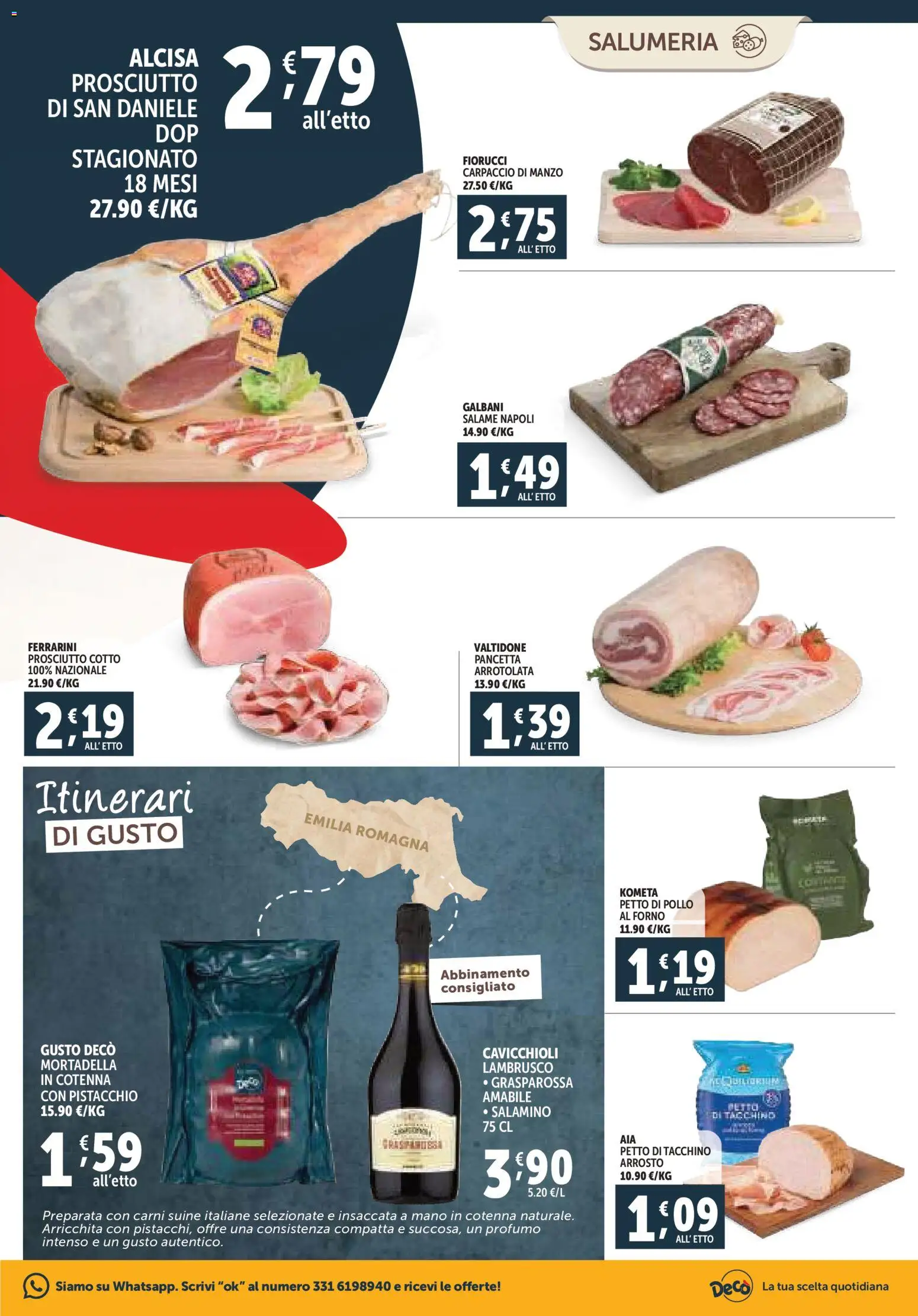 Volantino Decò del 07.11.2025 | Pagina: 5 | Prodotti: Petto di Pollo, Salame, Pancetta, Forno