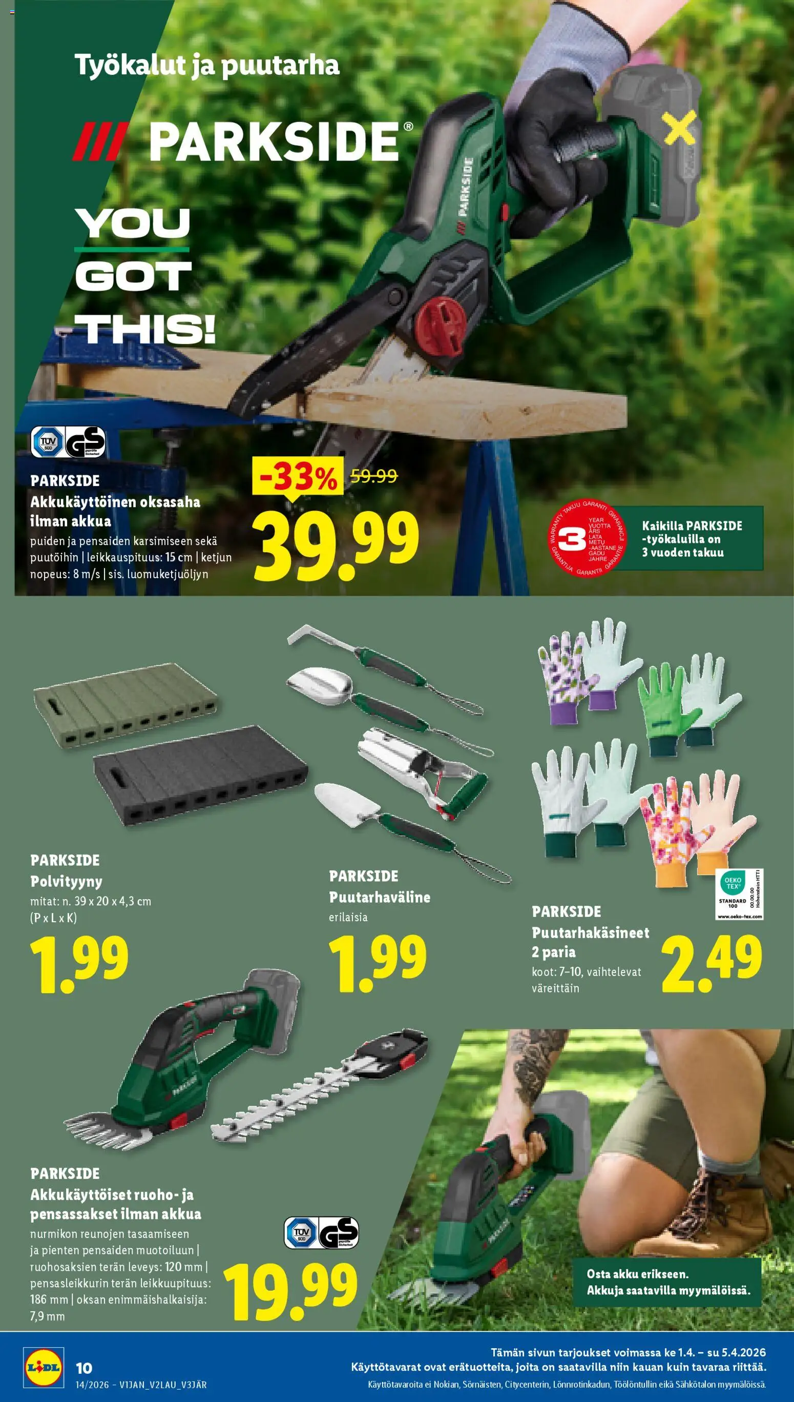 Lidl tarjoukset - Helsinki – voimassa 01.04.2026 alkaen | Sivu: 12 | Tuotteet: Akku