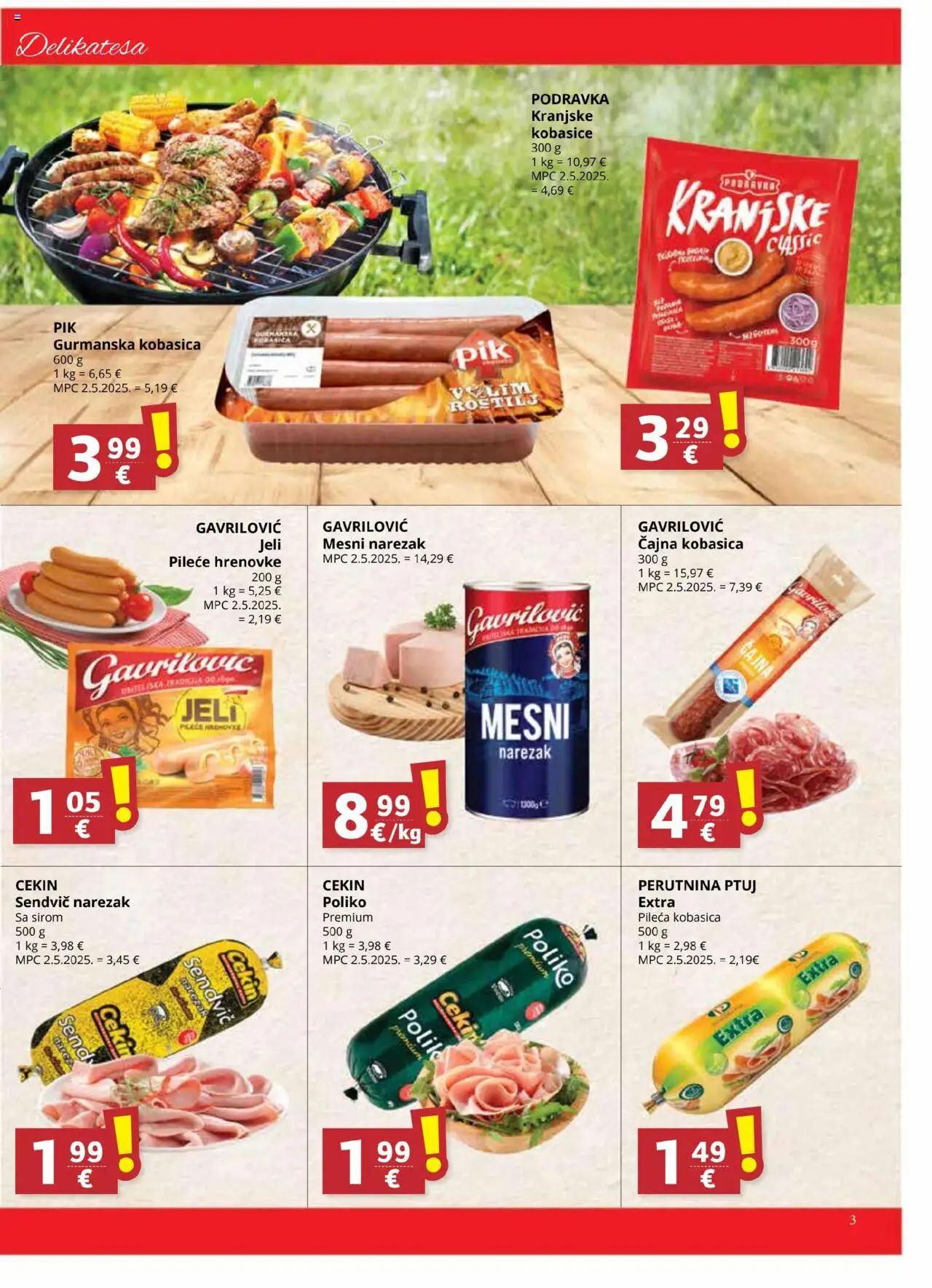 Djelo katalog | vrijedi od 20.08.2025 | Stranica: 3 | Proizvodi: Podravka, Narezak, Kobasica, Perutnina Ptuj
