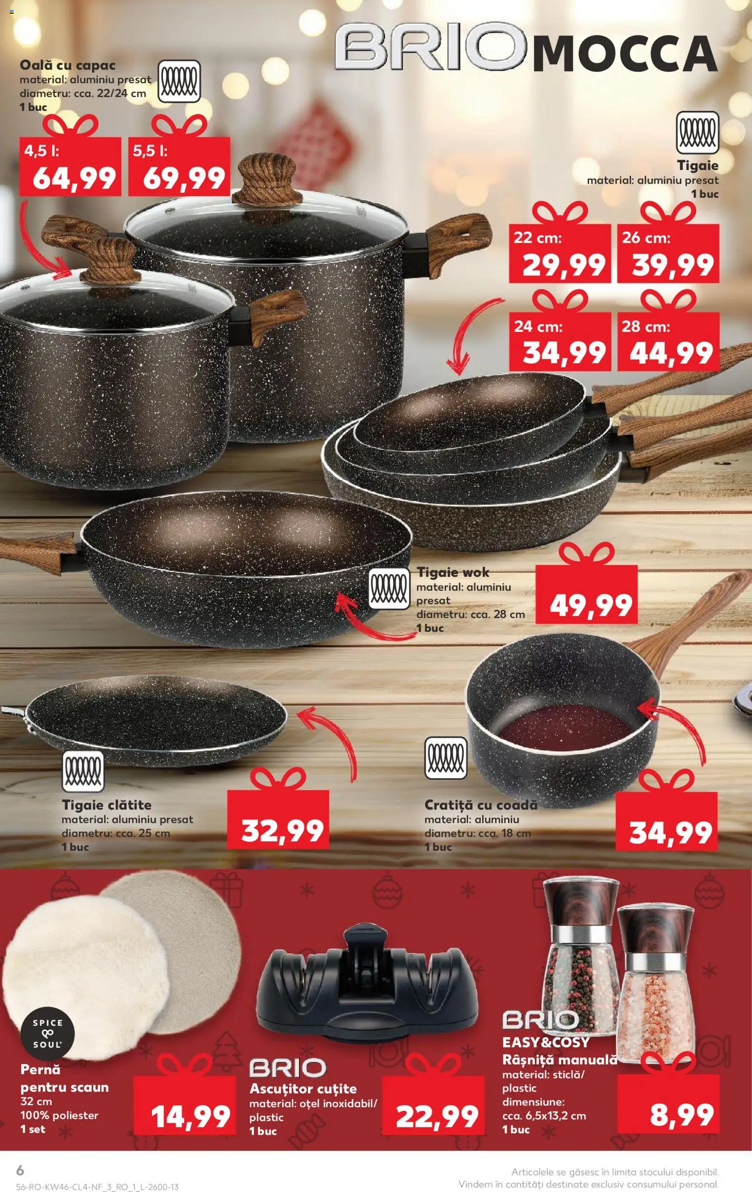 Noul catalog Kaufland – valabil de la 12.11.2025 | Pagină: 6 | Produse: Tigaie, Pernă, Scaun, Clătite