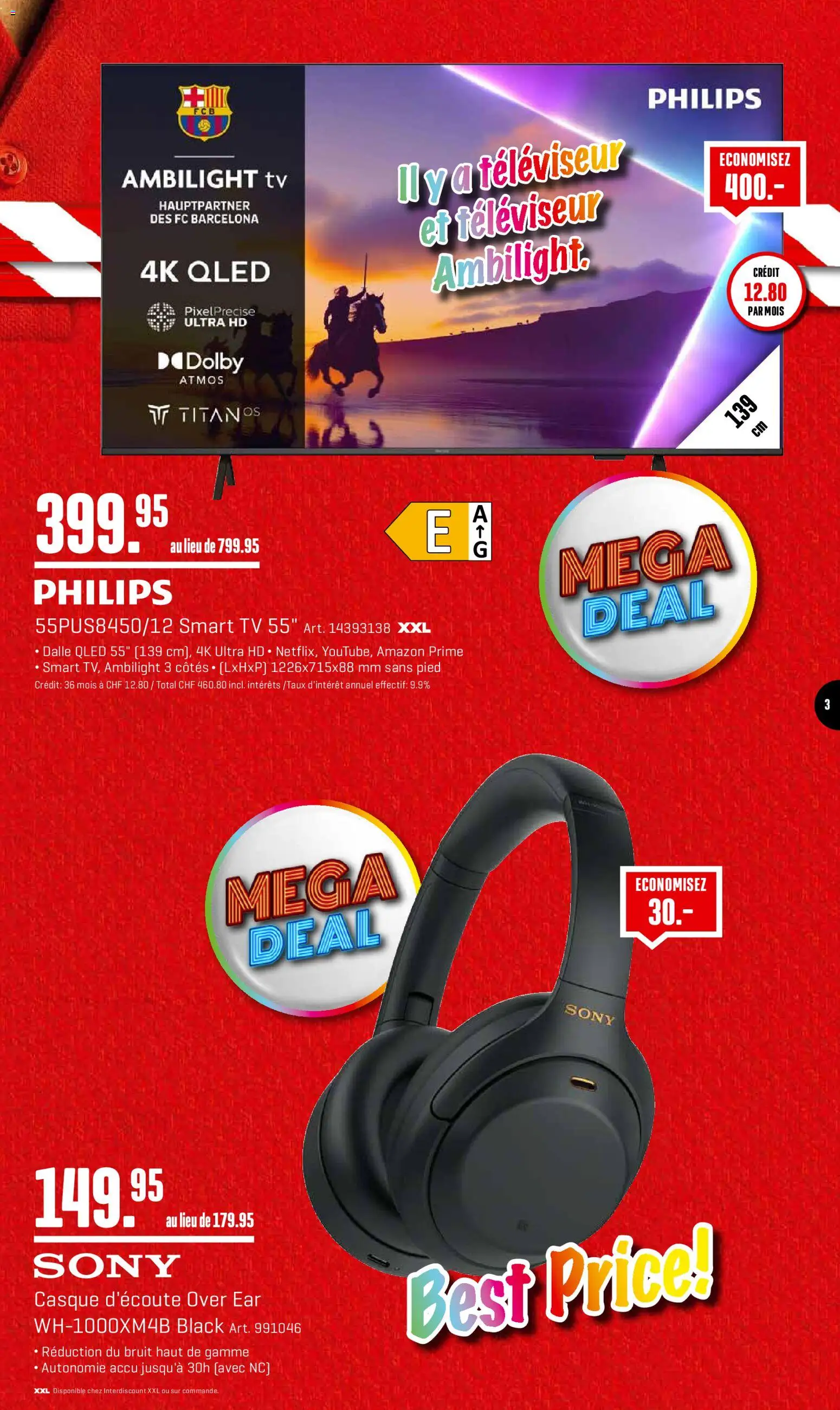 Interdiscount Aktionen FR – gültig ab 26.01.2026 | Seite: 3 | Produkte: TV, Sony, Philips