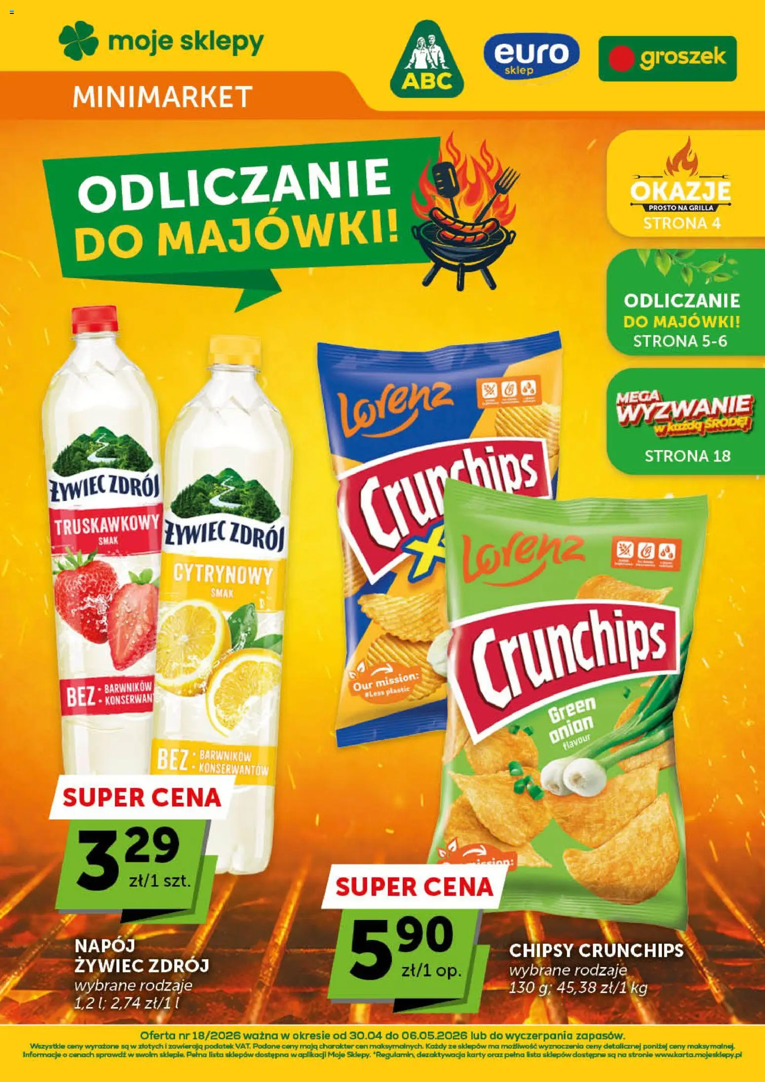 Euro Sklep gazetka - Minimarket od 30.04.2026 | Strona: 1 | Produkty: Groszek, Chipsy