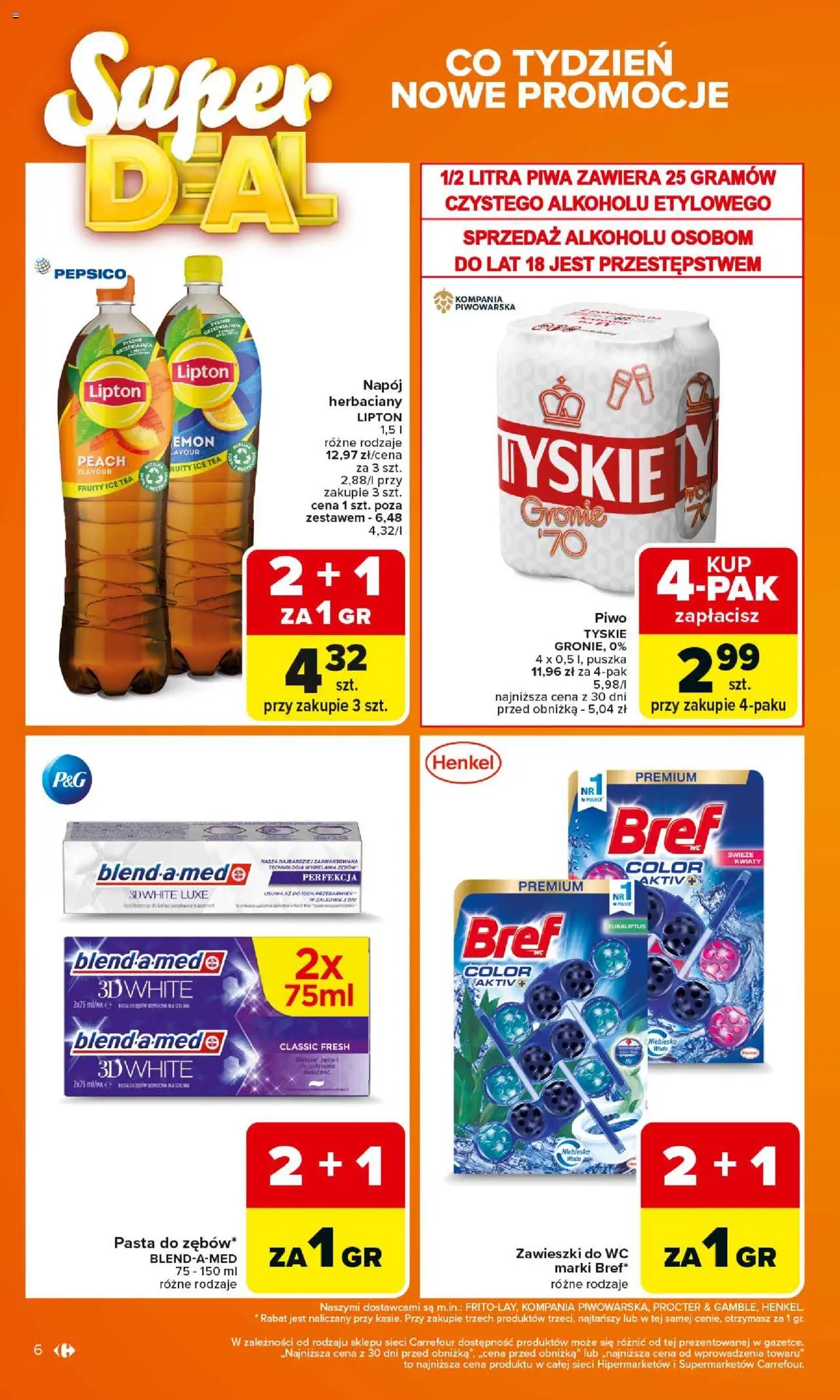 Carrefour Gazetka od 15.09.2025 | Strona: 6 | Produkty: Tyskie, Piwo, Pasta do zębów, Kwiaty
