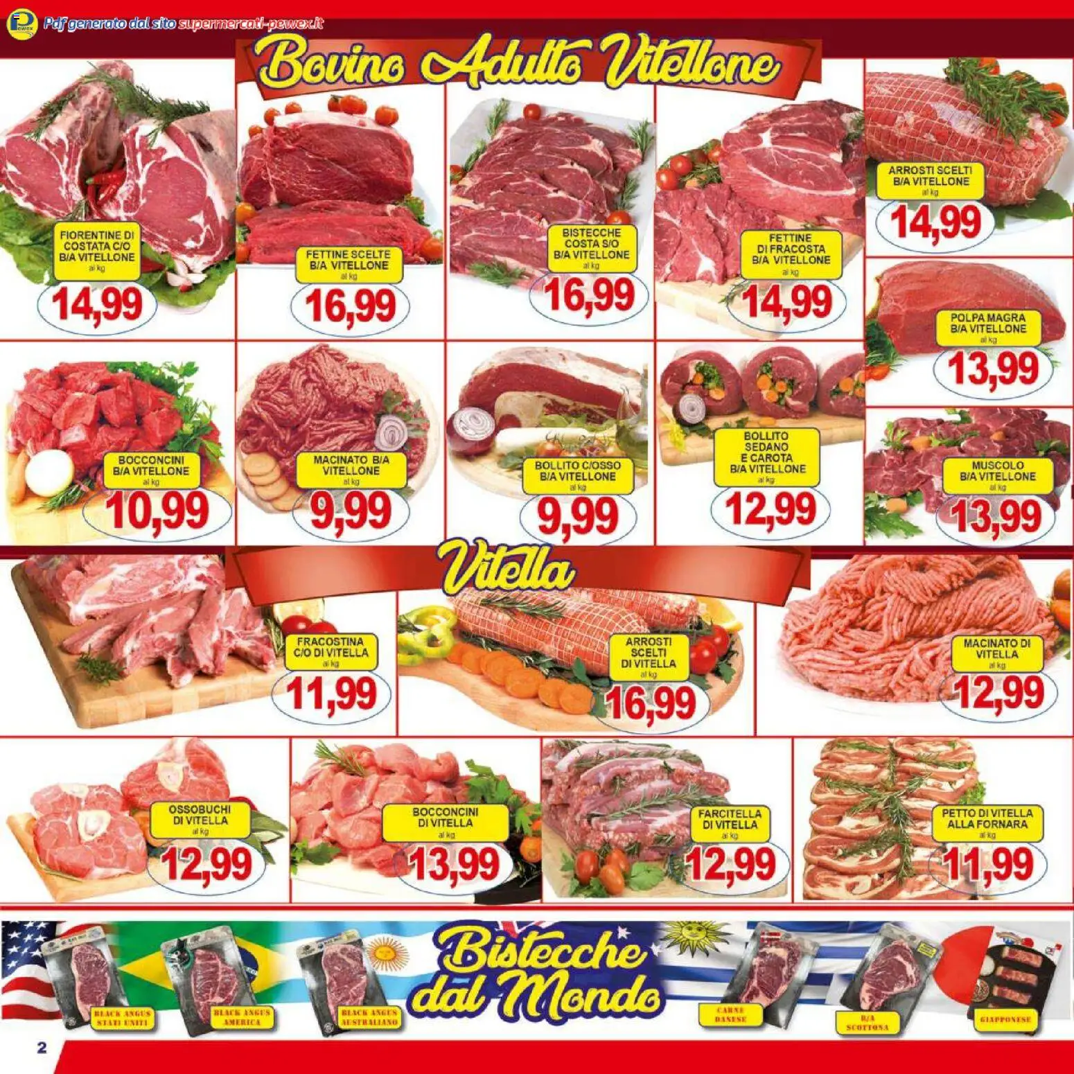 Volantino Pewex del 07.01.2026 | Pagina: 2 | Prodotti: Bovino, Carota, Sedano, Macinato