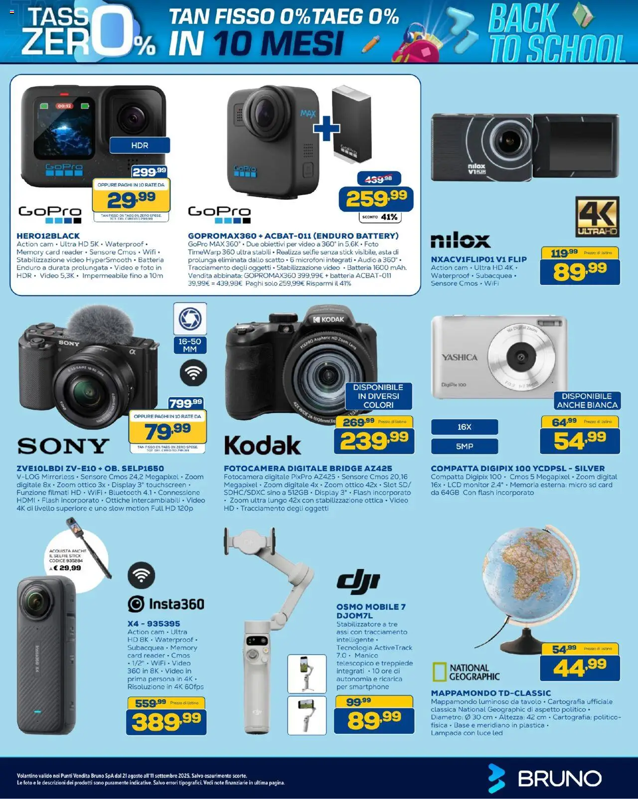 Volantino BRUNO del 21.08.2025 | Pagina: 25 | Prodotti: Monitor, Mobile, Action cam, Lampada
