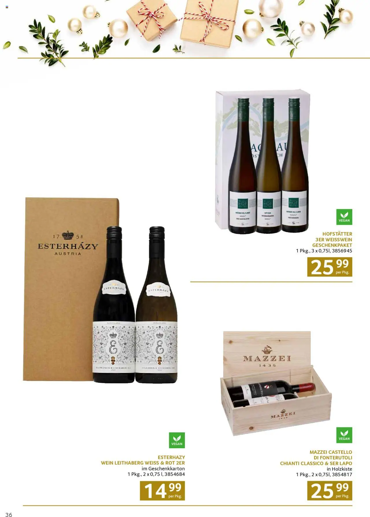 Transgourmet Weihnachtskatalog 2025 gültig ab 13.10.2025 | Seite: 36 | Produkte: Häränliha, Wein