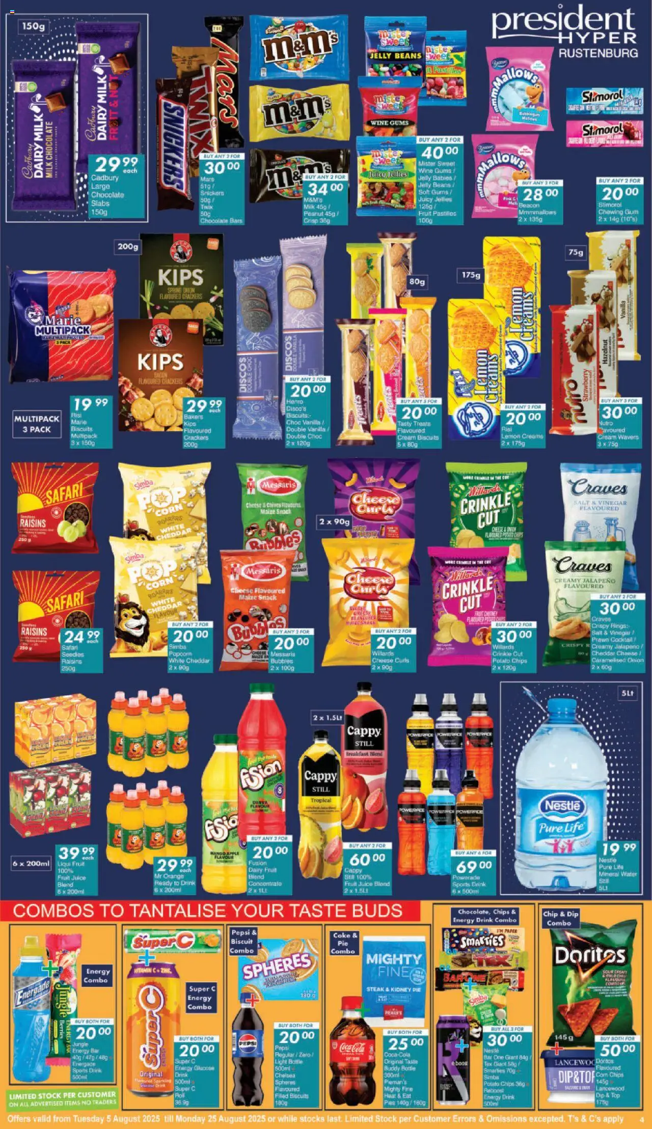 President Hyper Specials │ valid from 05.08.2025 | Page: 4 | Products: Corn, Coke, Milk, Biscuits