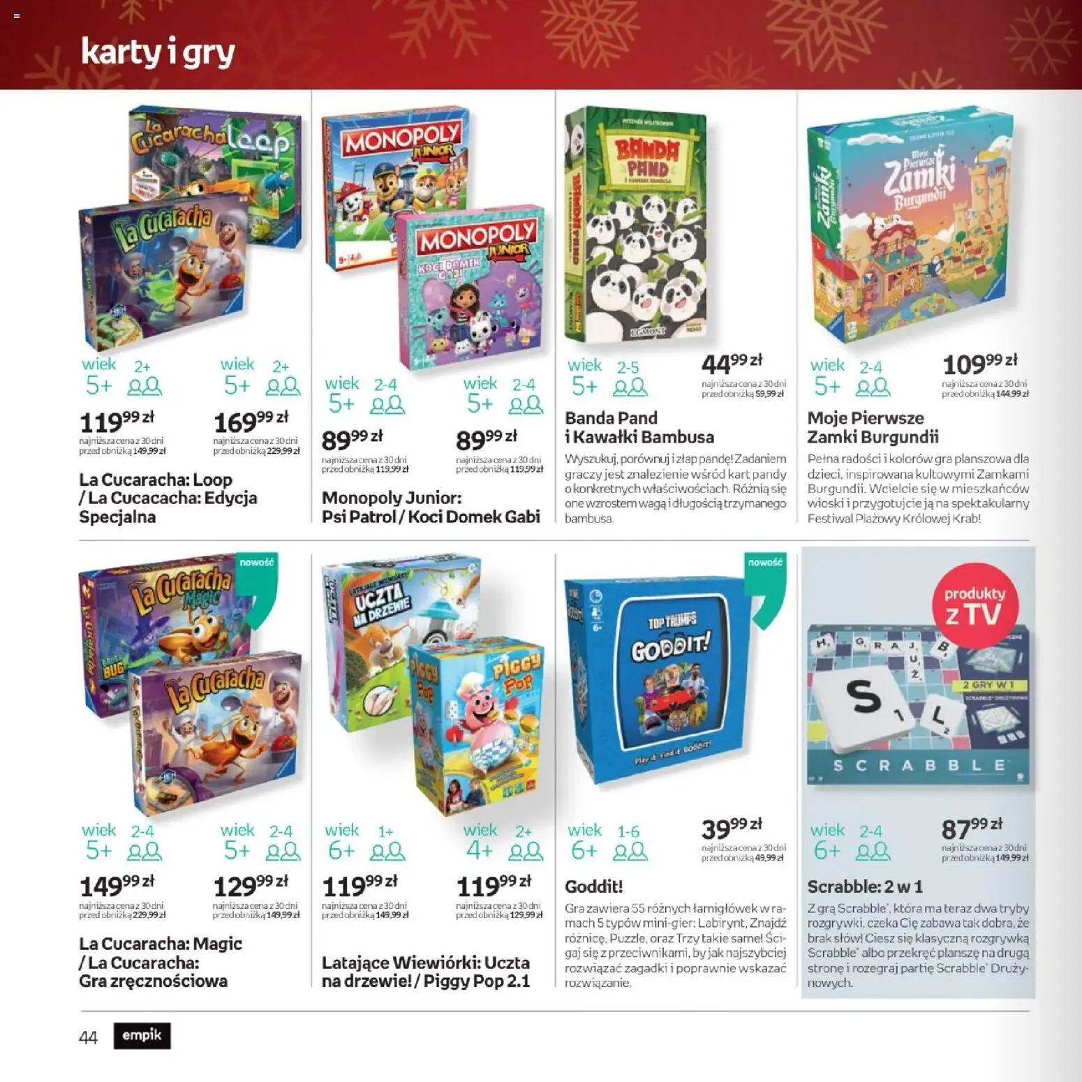 Empik promocje - Xmas Zabawki2 od 10.12.2025 | Strona: 44 | Produkty: Top, Gra, Waga, Gry