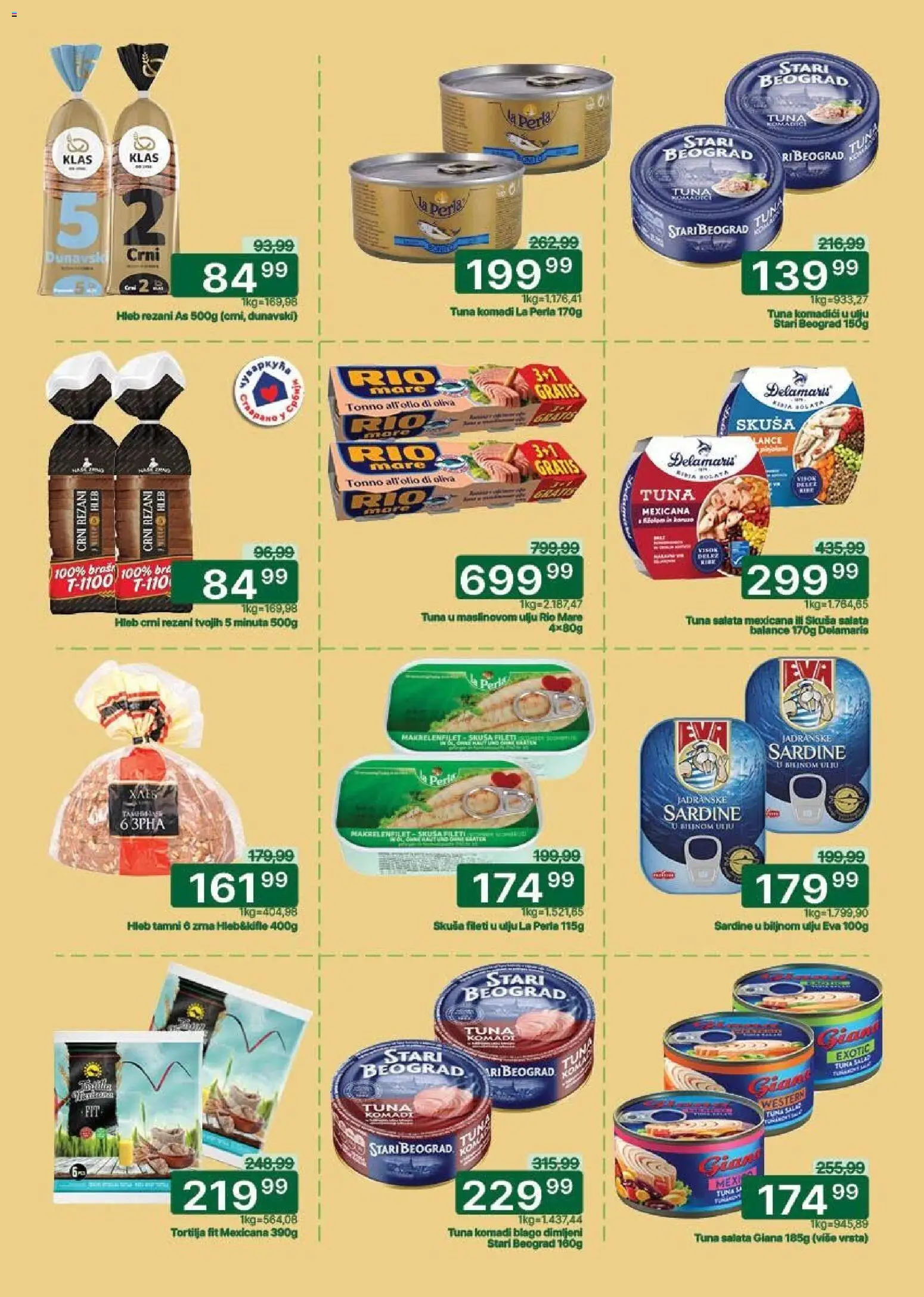 Univerexport katalog - važi od 02.02.2026 | Strana: 10 | Proizvode: Tortilja, Salata, Skuša, Hleb