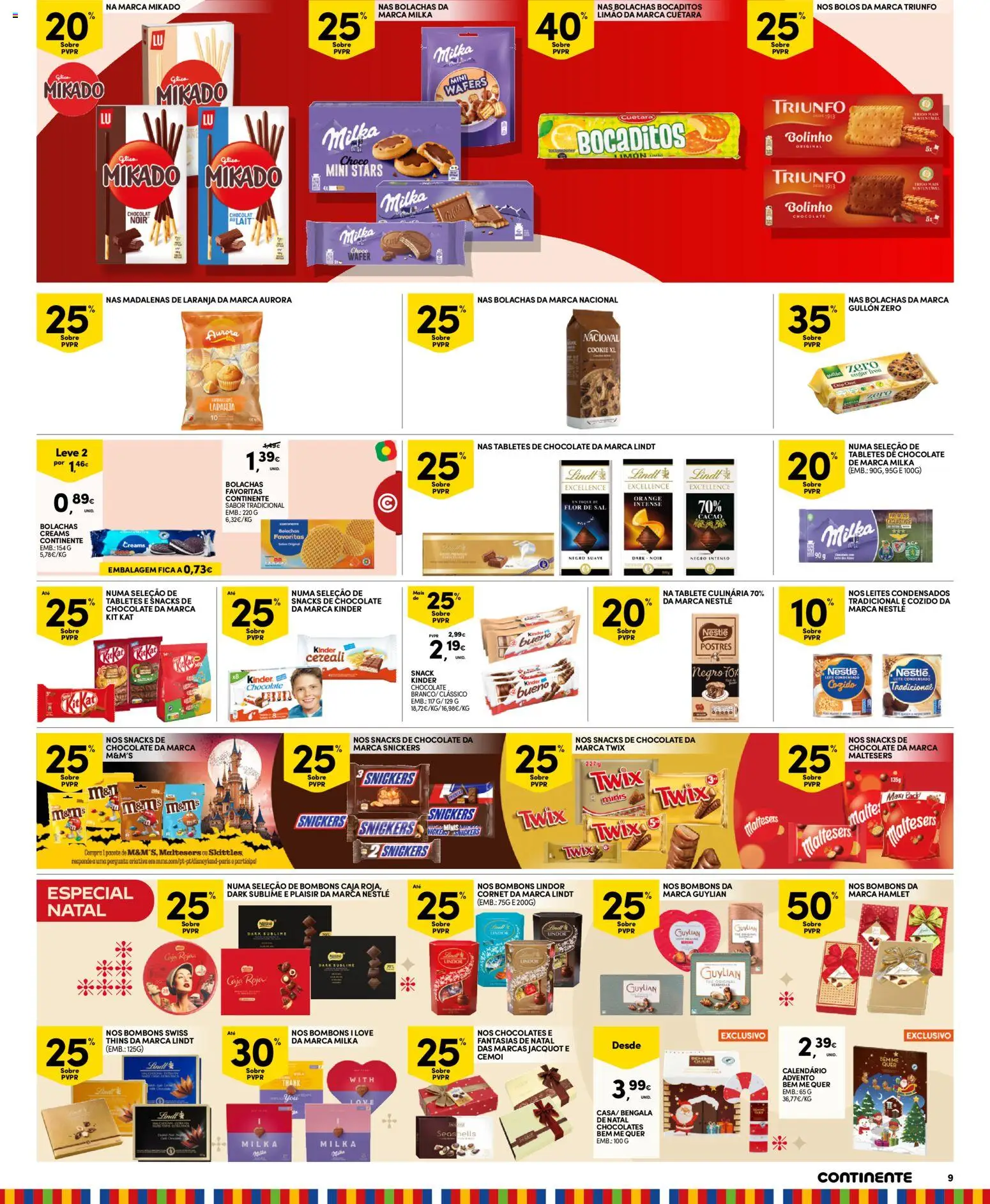 Continente Madeira │ válido de 04.11.2025 | Página: 9 | Produtos: Bolachas milka, Bolachas, Leite condensado, Nestlé