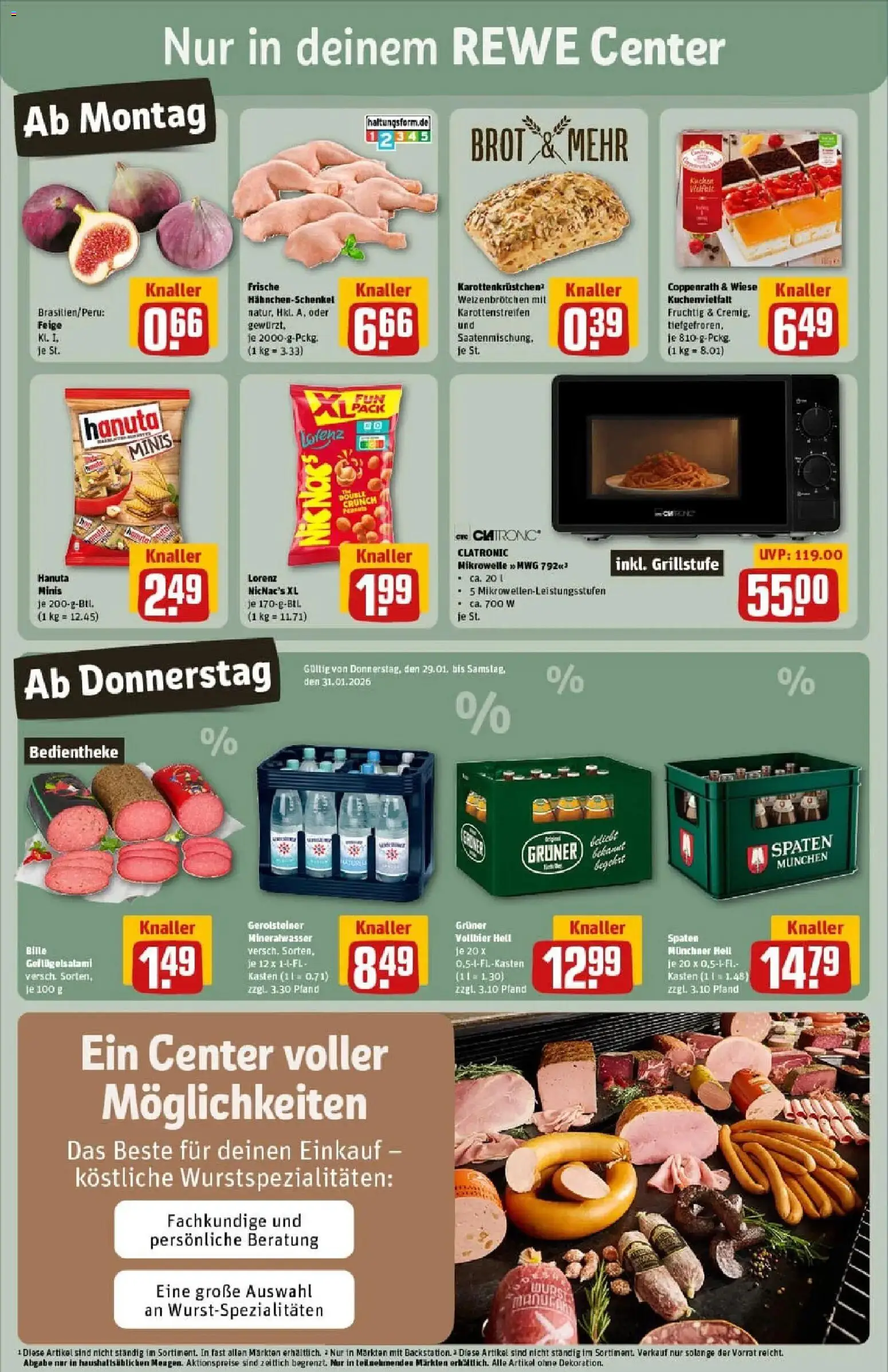 Rewe prospekt Lutherstadt Eisleben	 – gültig ab 26.01.2026 | Seite: 3 | Produkte: Hahnchenschenkel, Mineralwasser, Salami, Gerolsteiner