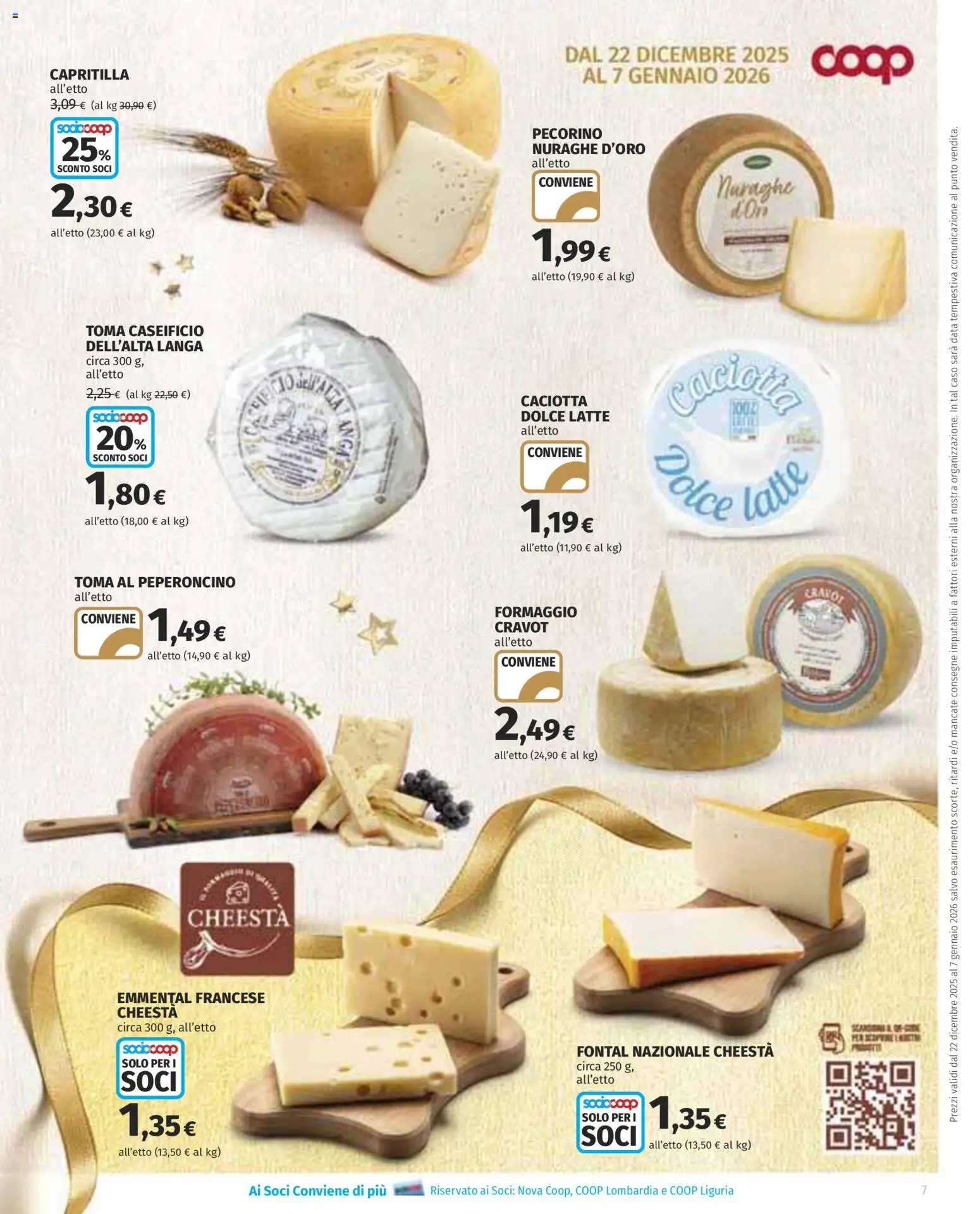 Volantino COOP del 22.12.2025 | Pagina: 7 | Prodotti: Latte, Peperoncino, Data, Emmental