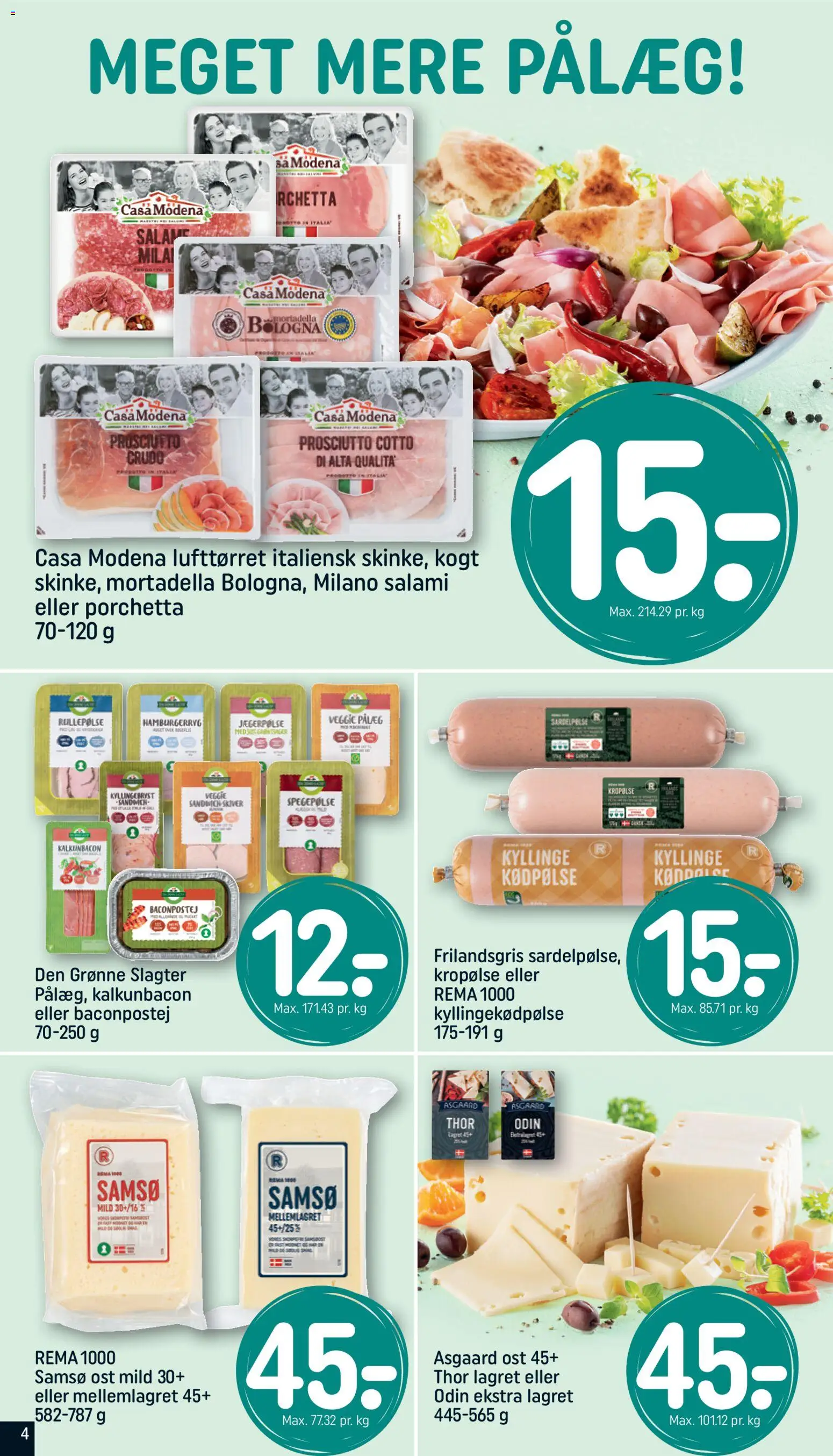 Rema 1000 tilbudsavis – gyldig fra 31.01.2026 | Side: 4 | Produkter: Ost, Pålæg, Spegepølse, Hamburgerryg