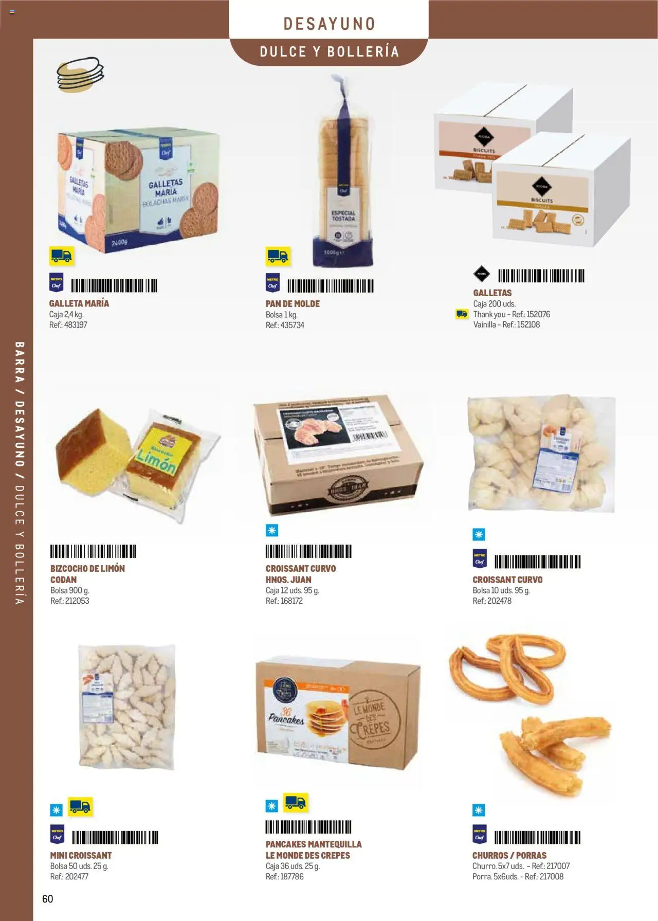 Makro - Menú y Barra Prat │ válido desde el 08.09.2025 | Página: 60 | Productos: Pan, Croissant, Συσκευή ροής, Caja