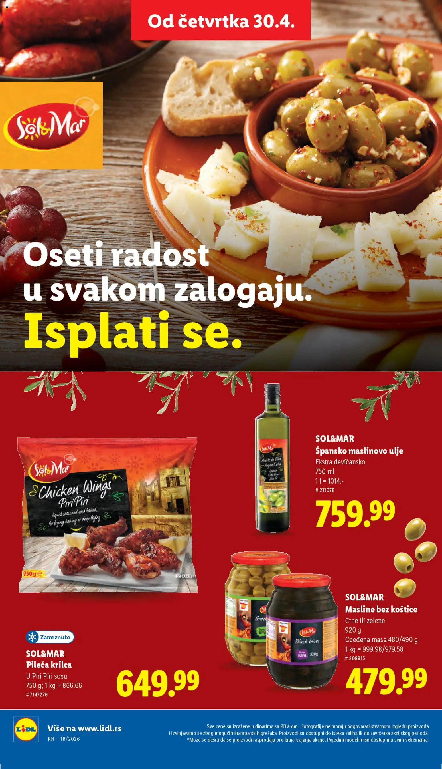 Lidl katalog - važi od 30.04.2026 | Strana: 56 | Proizvode: Masline, Ulje, Maslinovo ulje