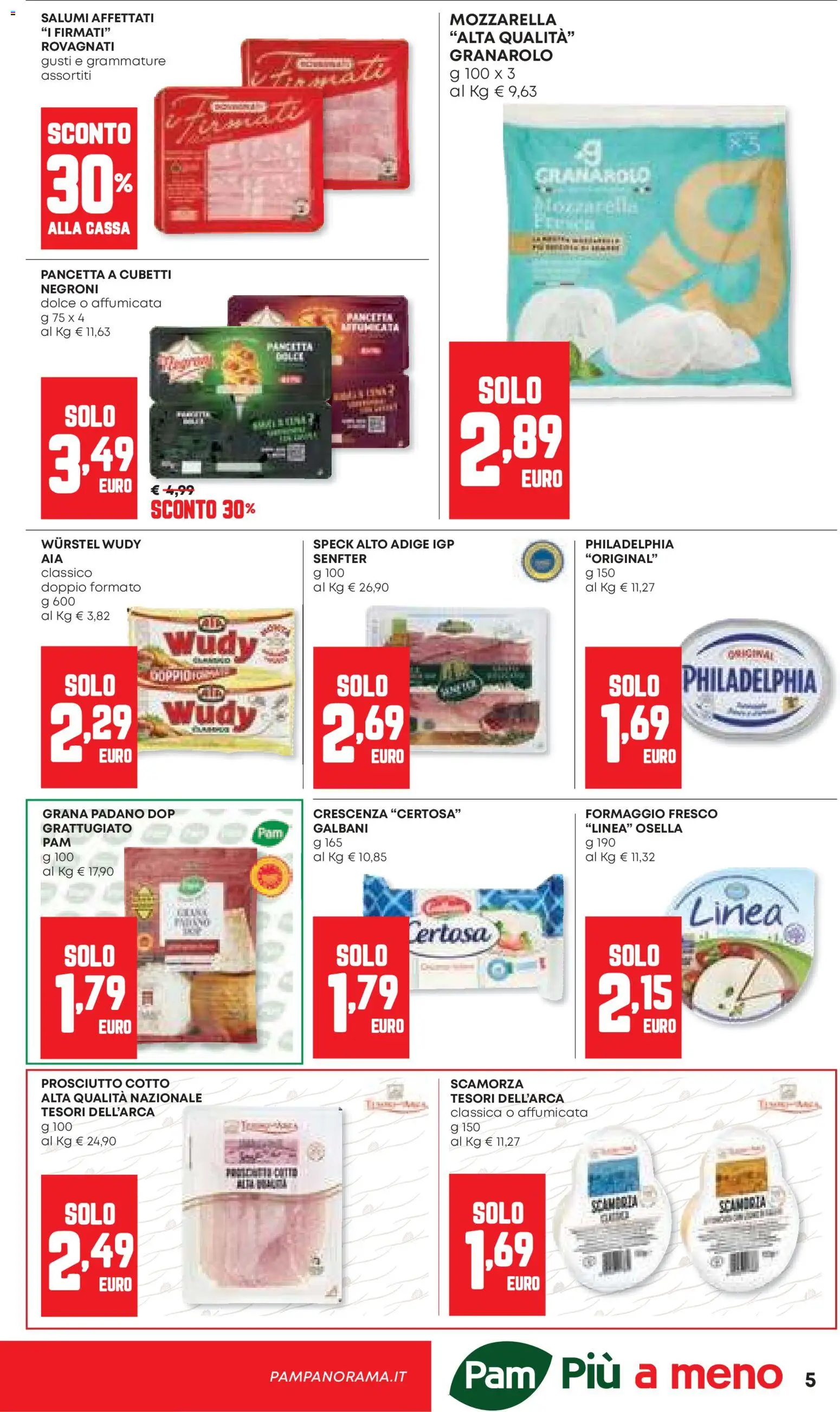 Volantino Panorama del 12.02.2026 | Pagina: 5 | Prodotti: Speck, Pancetta, Wurstel, Crescenza