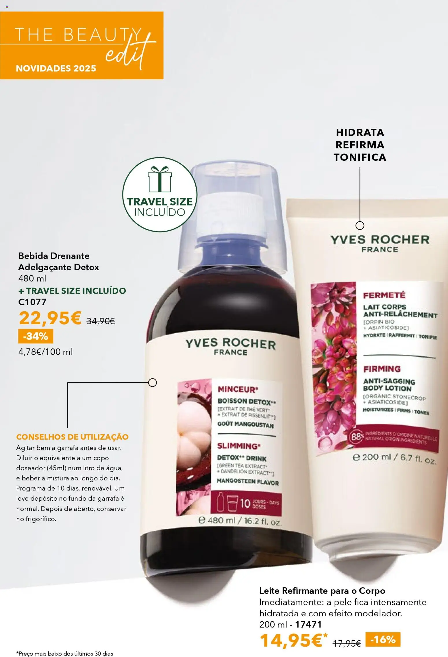Yves Rocher catálogo 16 │ válido de 17.12.2025 | Página: 32 | Produtos: Drenante, Leite, Bebida